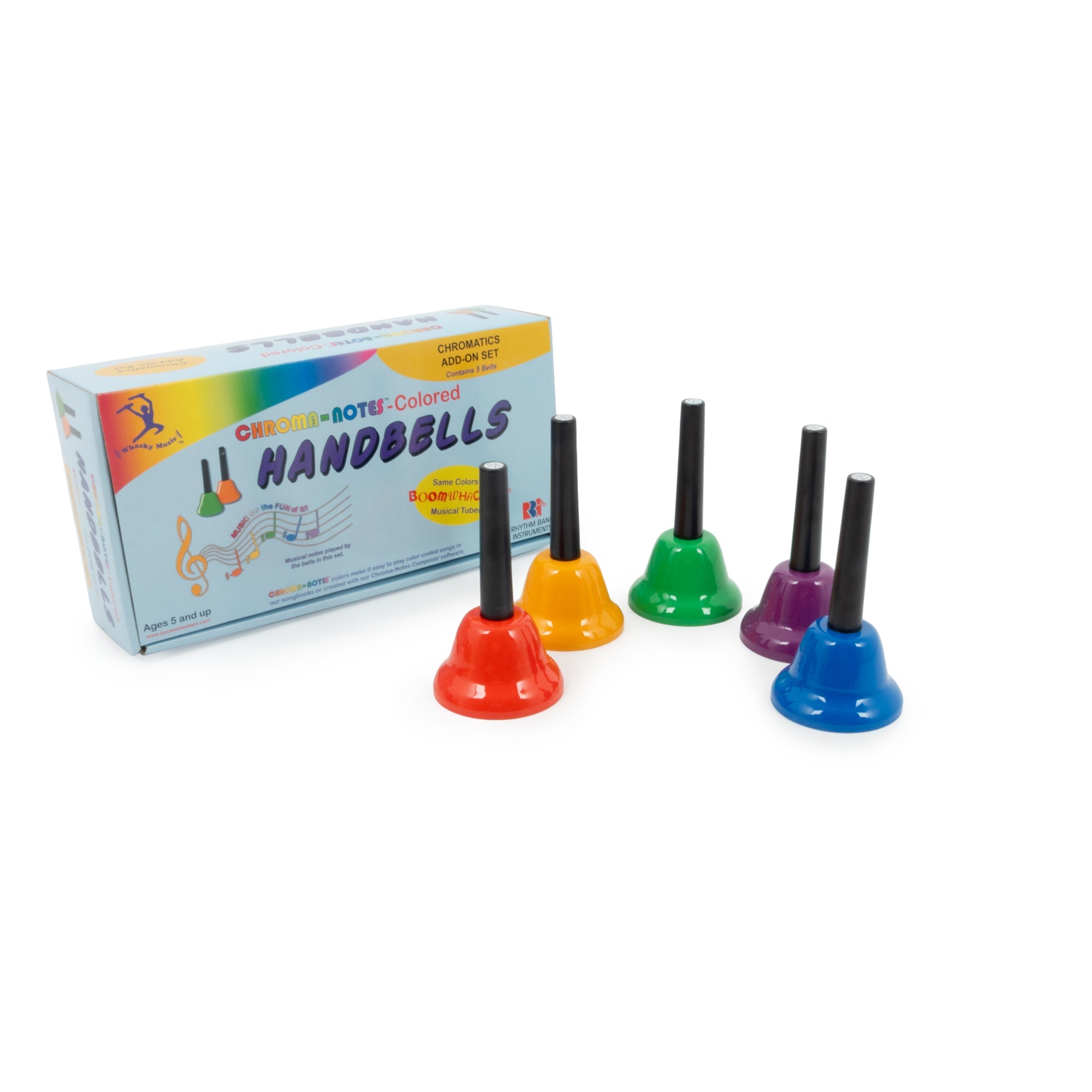 Boomwhackers Chroma-Notes hand bells - 5-note chromatic half
