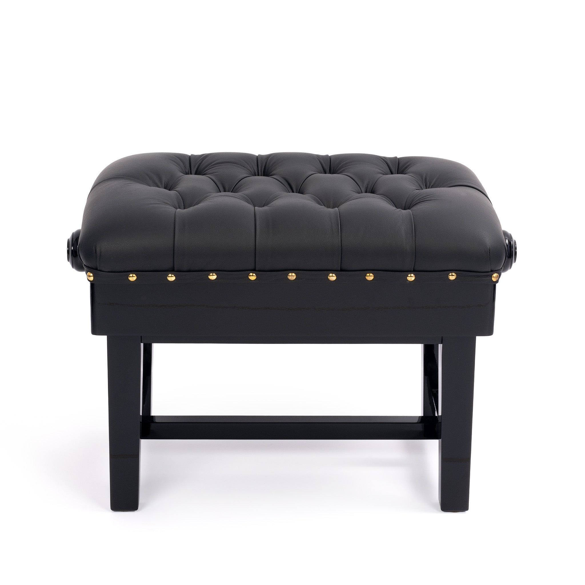 BC46-BG-BKL - Hidrau BC46 'London' adjustable concert piano stool Black gloss, black leather / A1