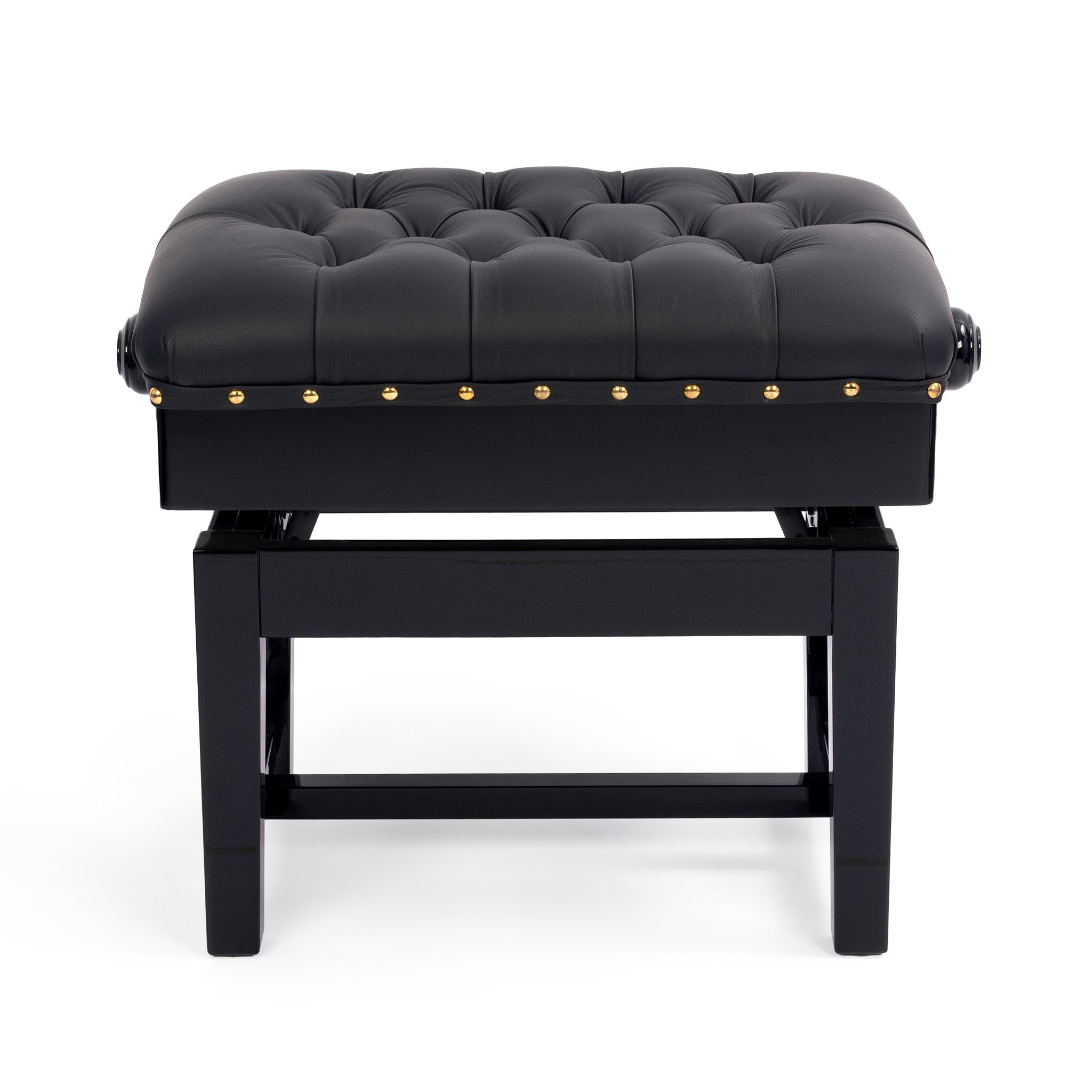 BC46-BG-BKL - Hidrau BC46 'London' adjustable concert piano stool Black gloss, black leather / A1