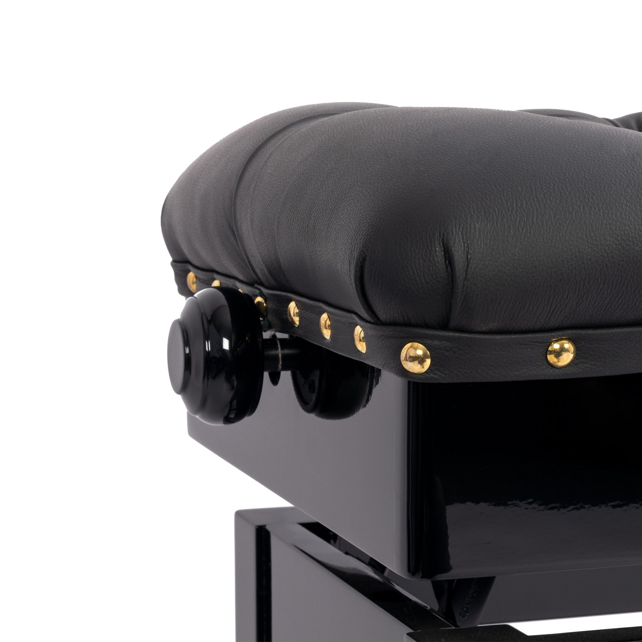 BC46-BG-BKL - Hidrau BC46 'London' adjustable concert piano stool Black gloss, black leather / A1