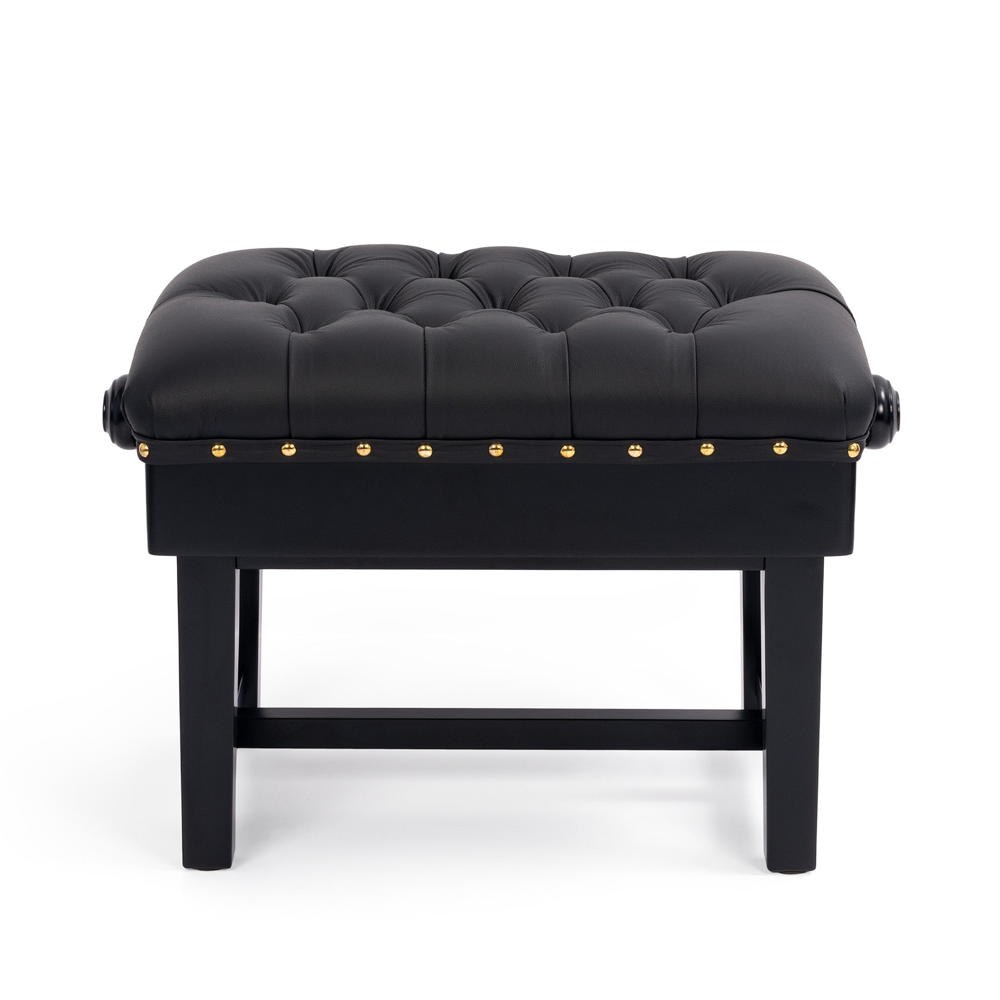 BC46-BS-BKL - Hidrau BC46 'London' adjustable concert piano stool Black satin, black leather / A1