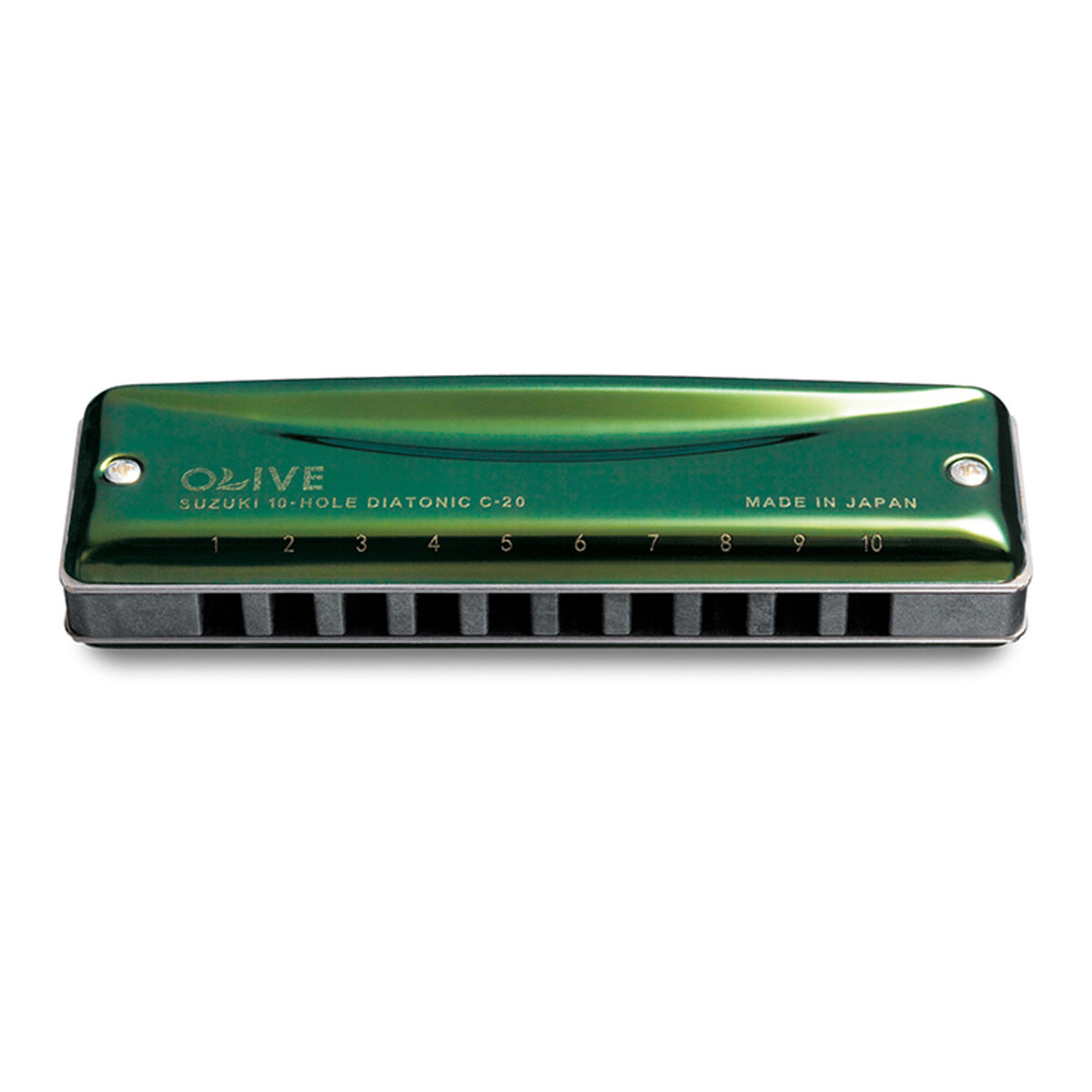 Suzuki Olive C-20 10-hole diatonic harmonica - F#