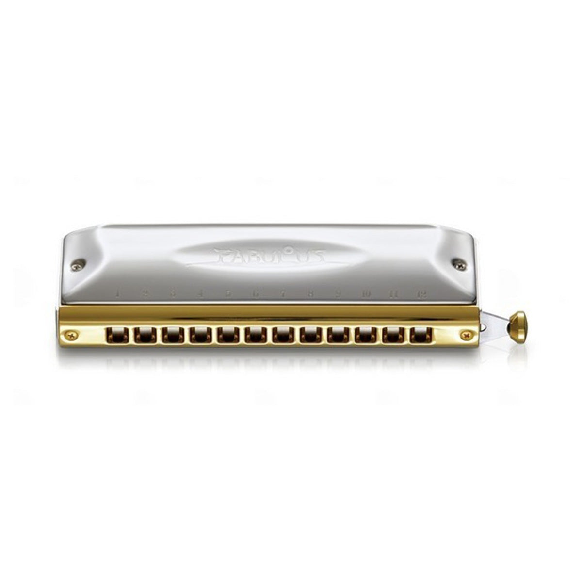 Suzuki Fabulous 12-hole chromatic harmonica in C - Straight-alignment slide, square mouthpiece