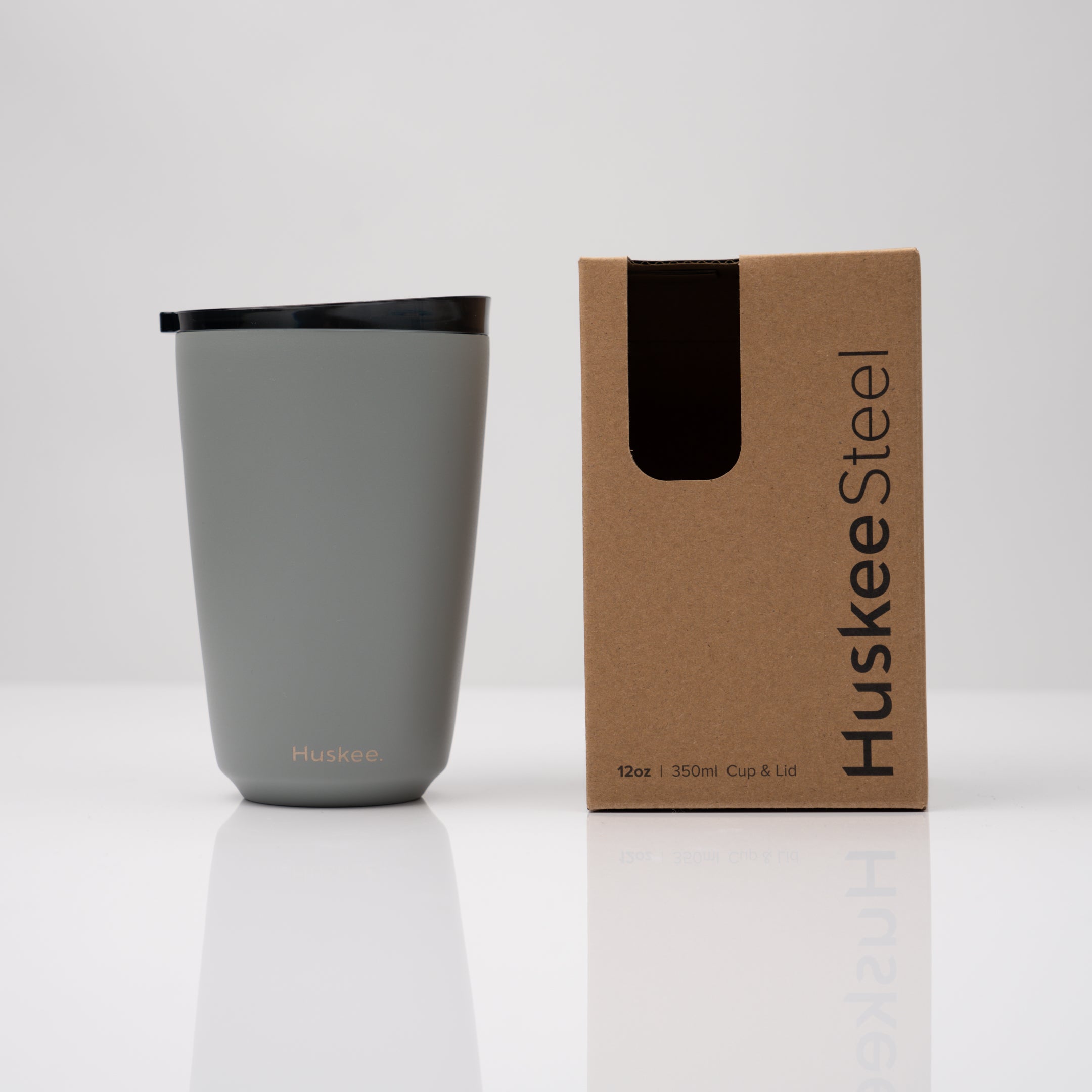 HS12PKT01-S2C - 12oz HuskeeSteel Cup & Lid Slate / A1