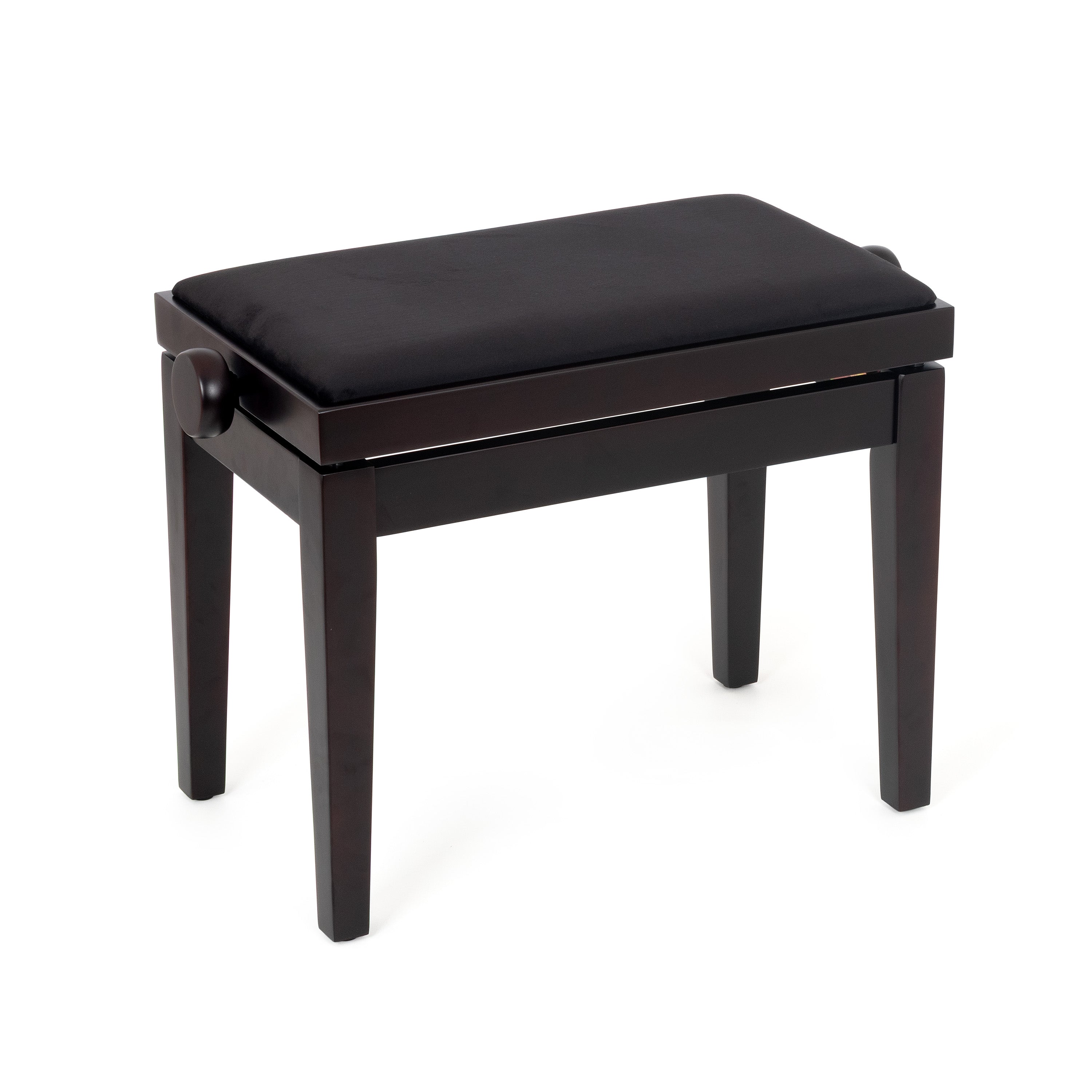 Musisca adjustable piano stool - Rosewood satin, black velvet seat