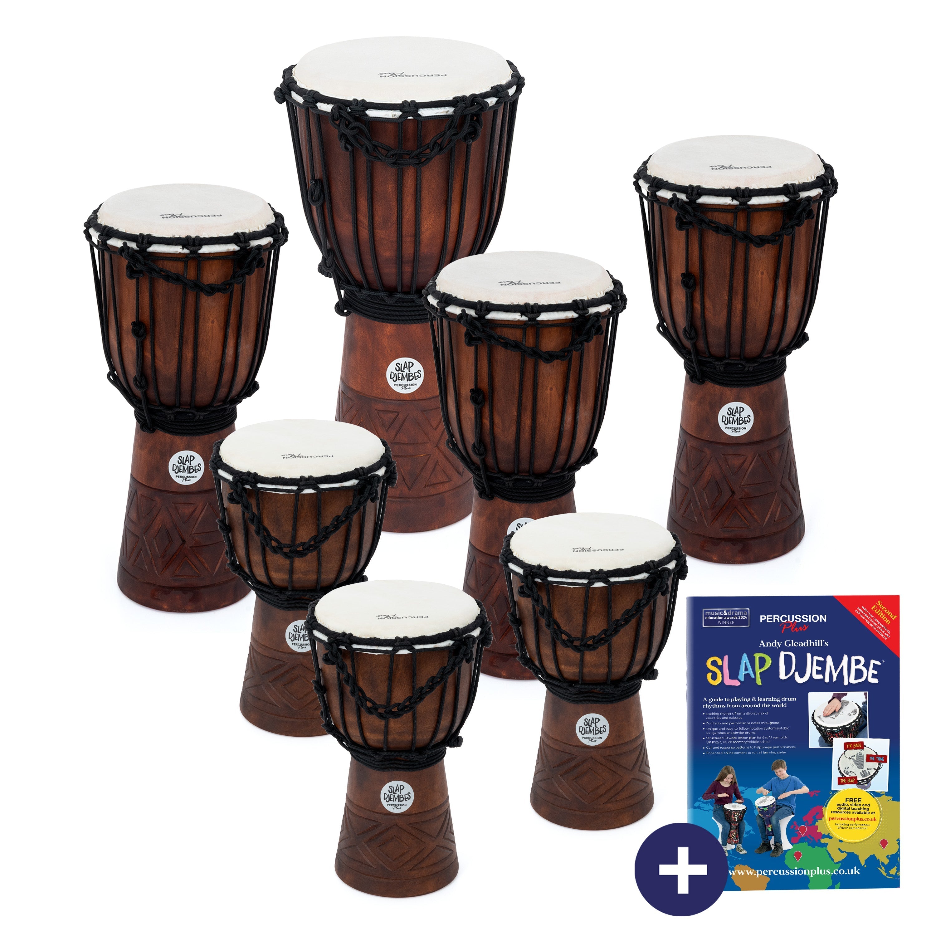 Percussion Plus Jammer Djembe 7 pack - rope-tuned