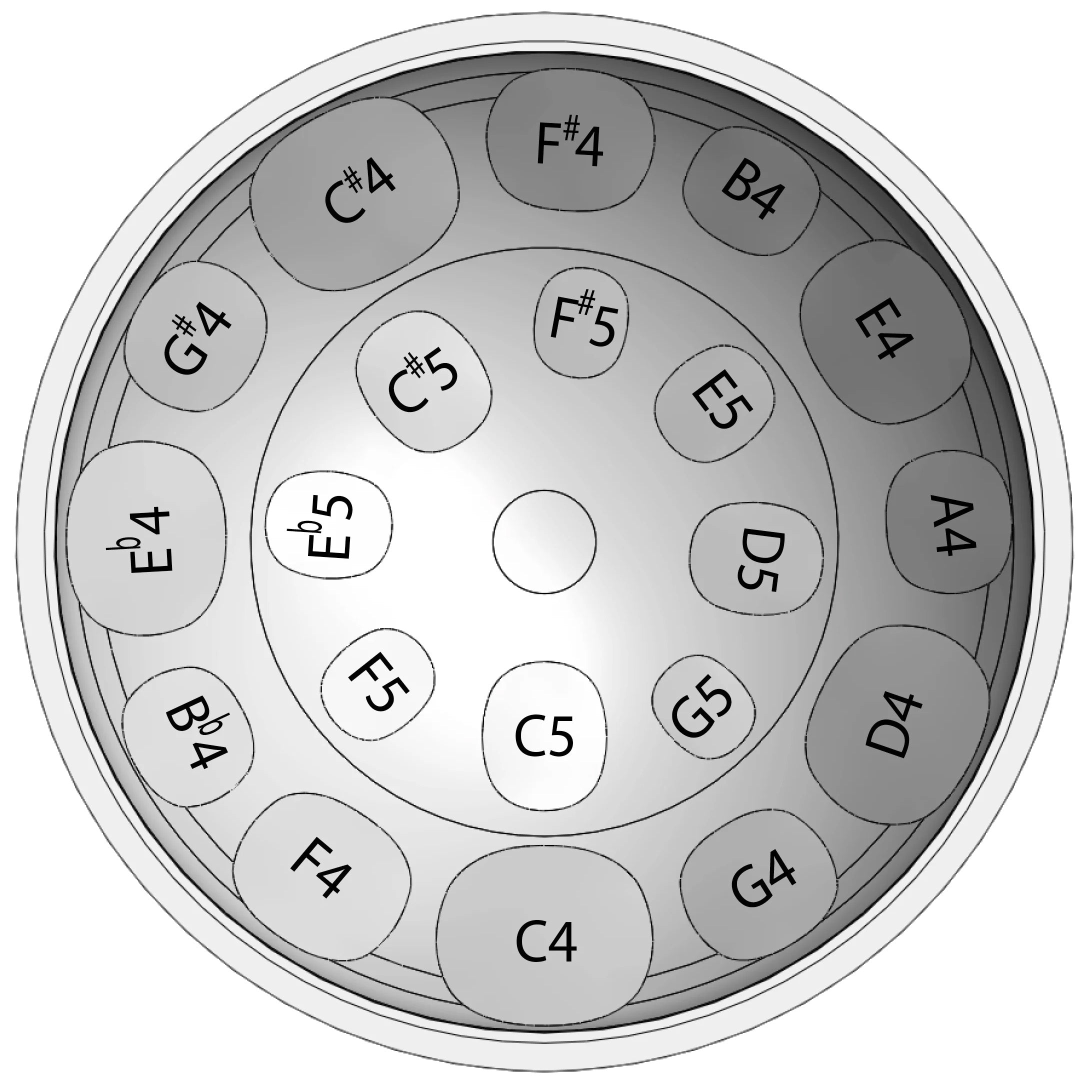 JJ1704 - Jumbie Jam C-20 lead / tenor steel pan A1 / High gloss silver