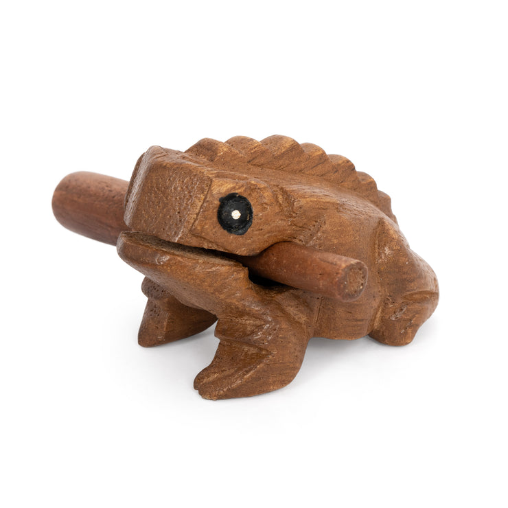 PP2131 - Percussion Plus Honestly Made mini brown frog guiro and scraper Default title