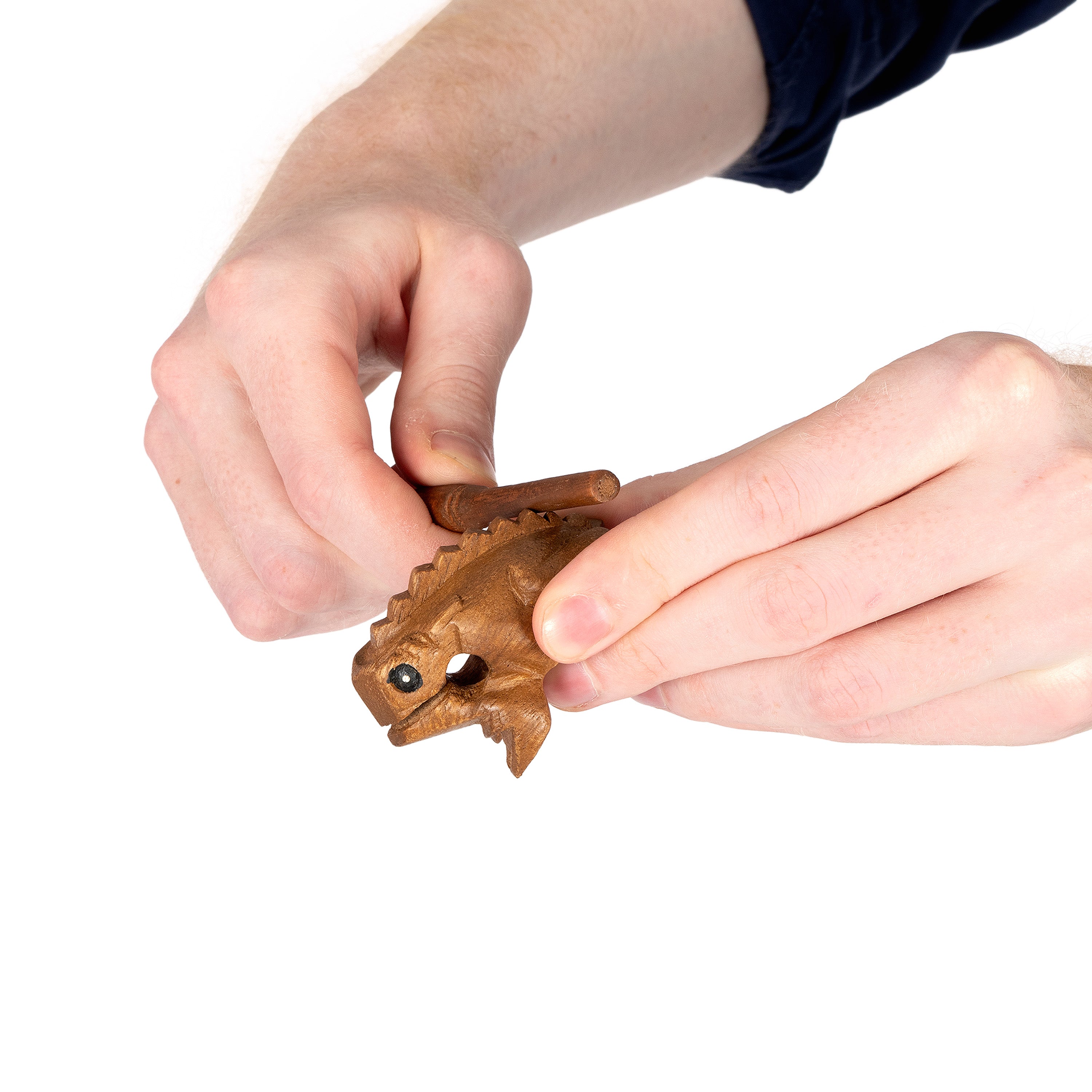 PP2131 - Percussion Plus Honestly Made mini brown frog guiro and scraper A1