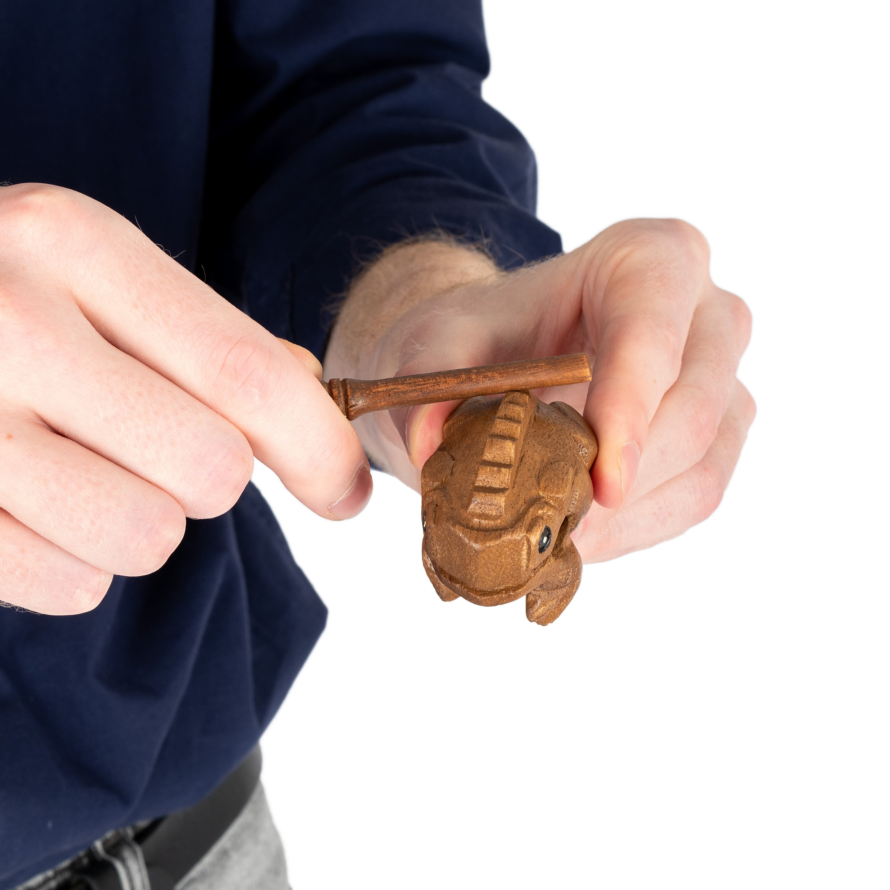 PP2131 - Percussion Plus Honestly Made mini brown frog guiro and scraper A1