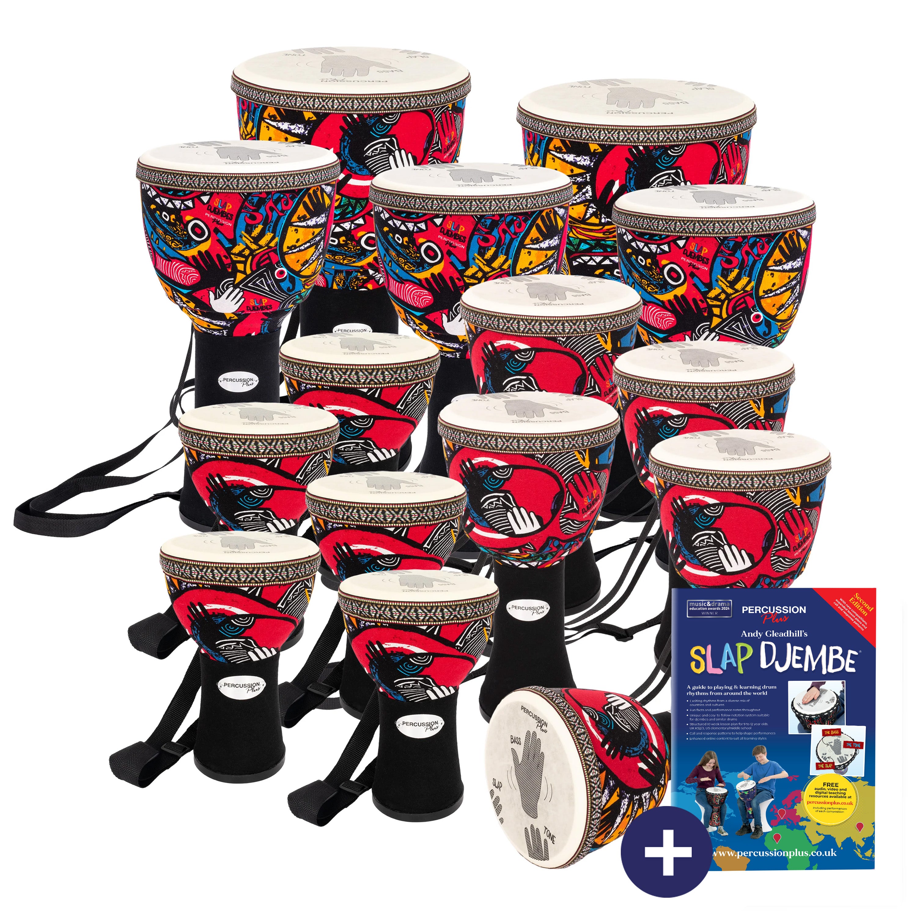 PP663-15PK - Percussion Plus Slap Djembe 15 pack - pre-tuned A1