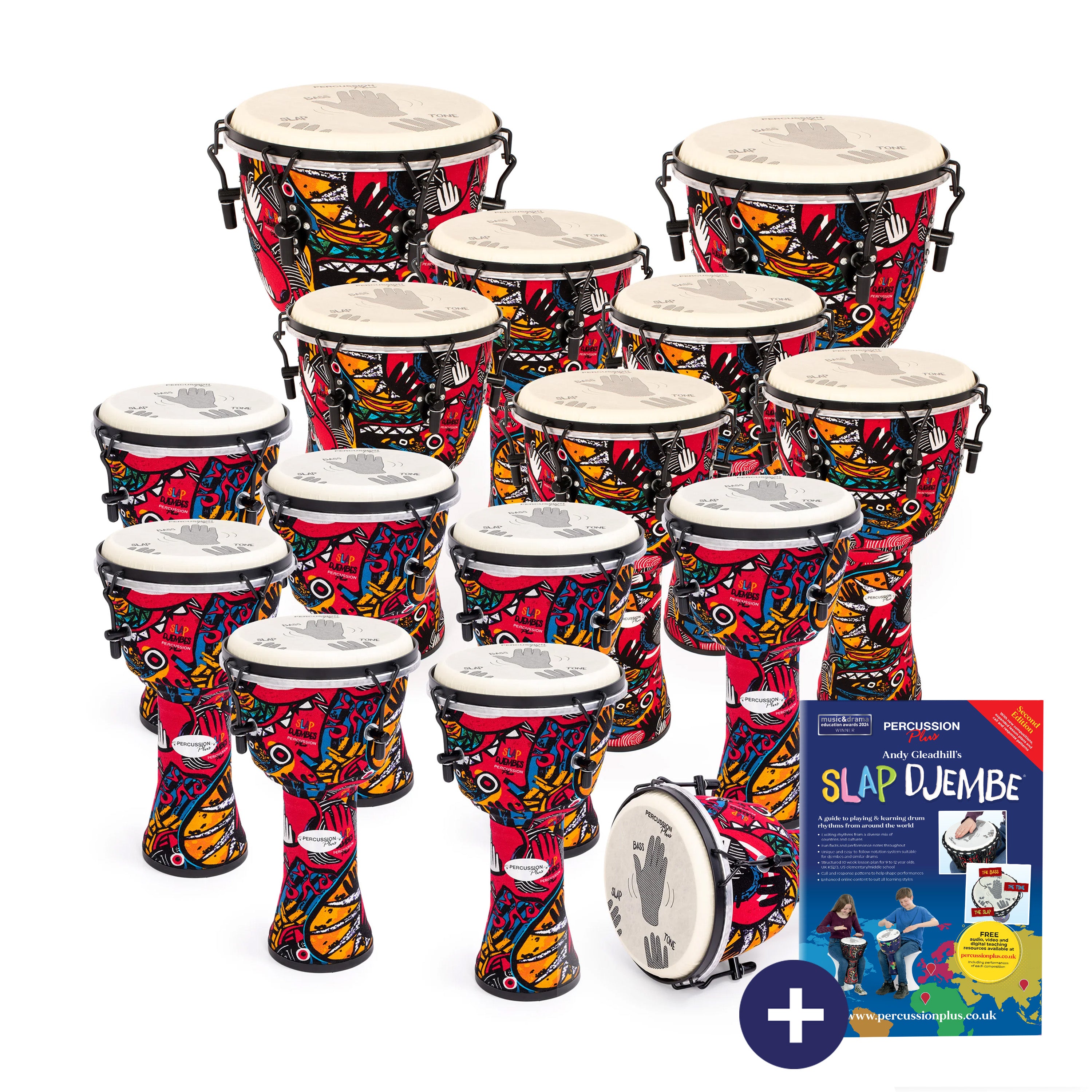 PP666-15PK - Percussion Plus Slap Djembe 15 pack - mechanically tuned A1