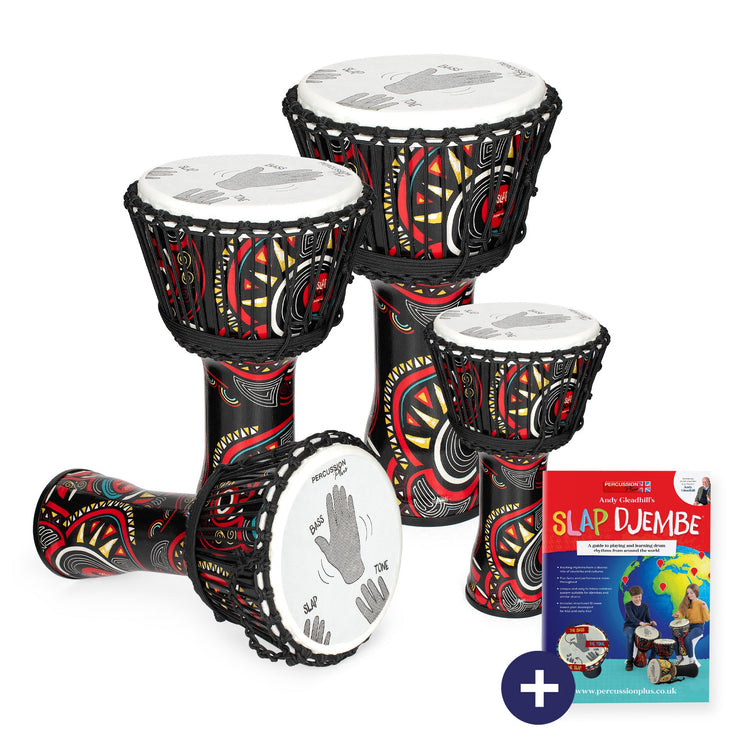 PP6754 - Percussion Plus Carnival Slap Djembe mixed 4 pack - rope tuned Default title