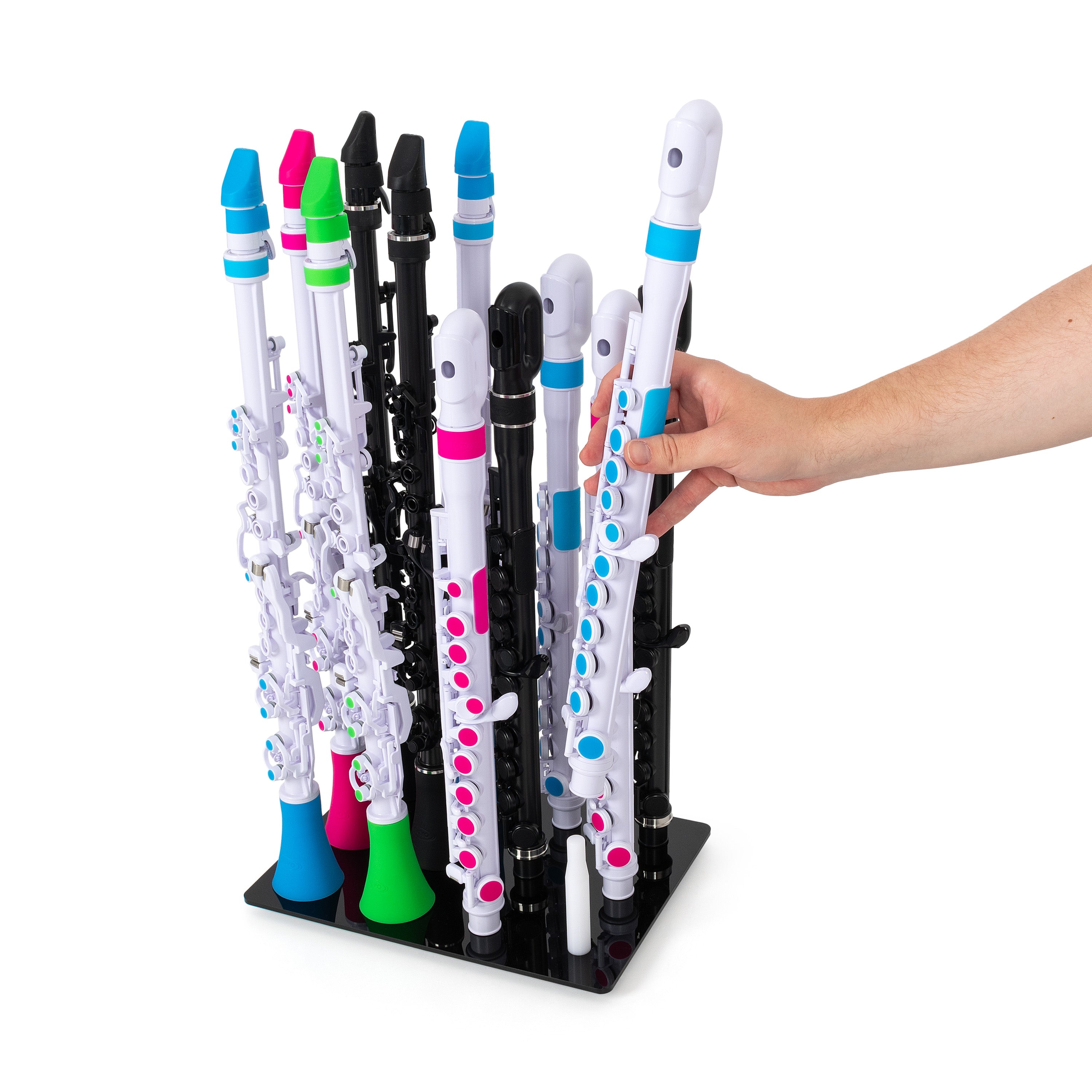 S250DR12 - Nuvo school desk stand – 12 Clarineos and Flutes A1