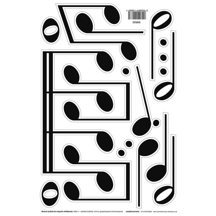 Magnetic symbols 3 - crotchets, quavers and more dotted notes