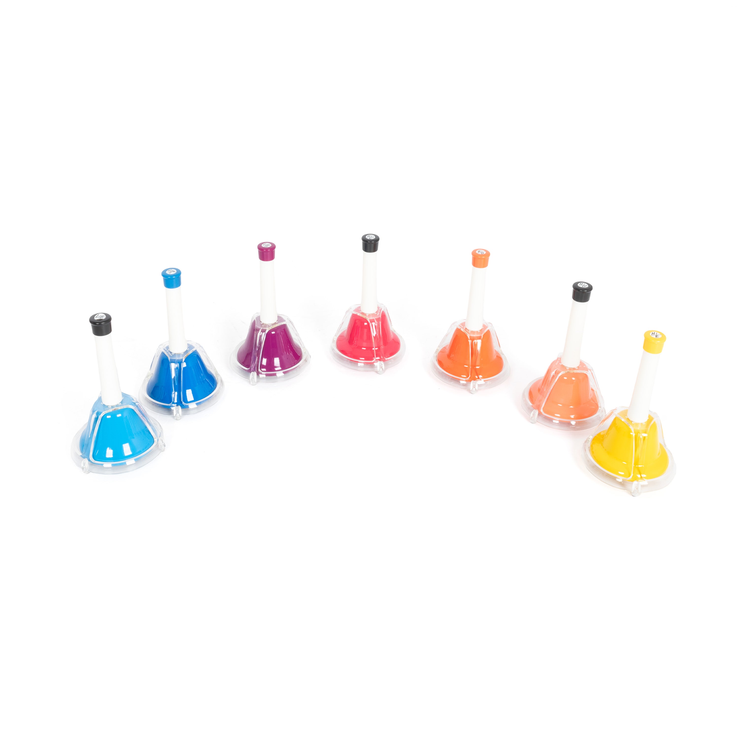 CB7 - Percussion Workshop colour combi hand bells set of 7 extra notes A1