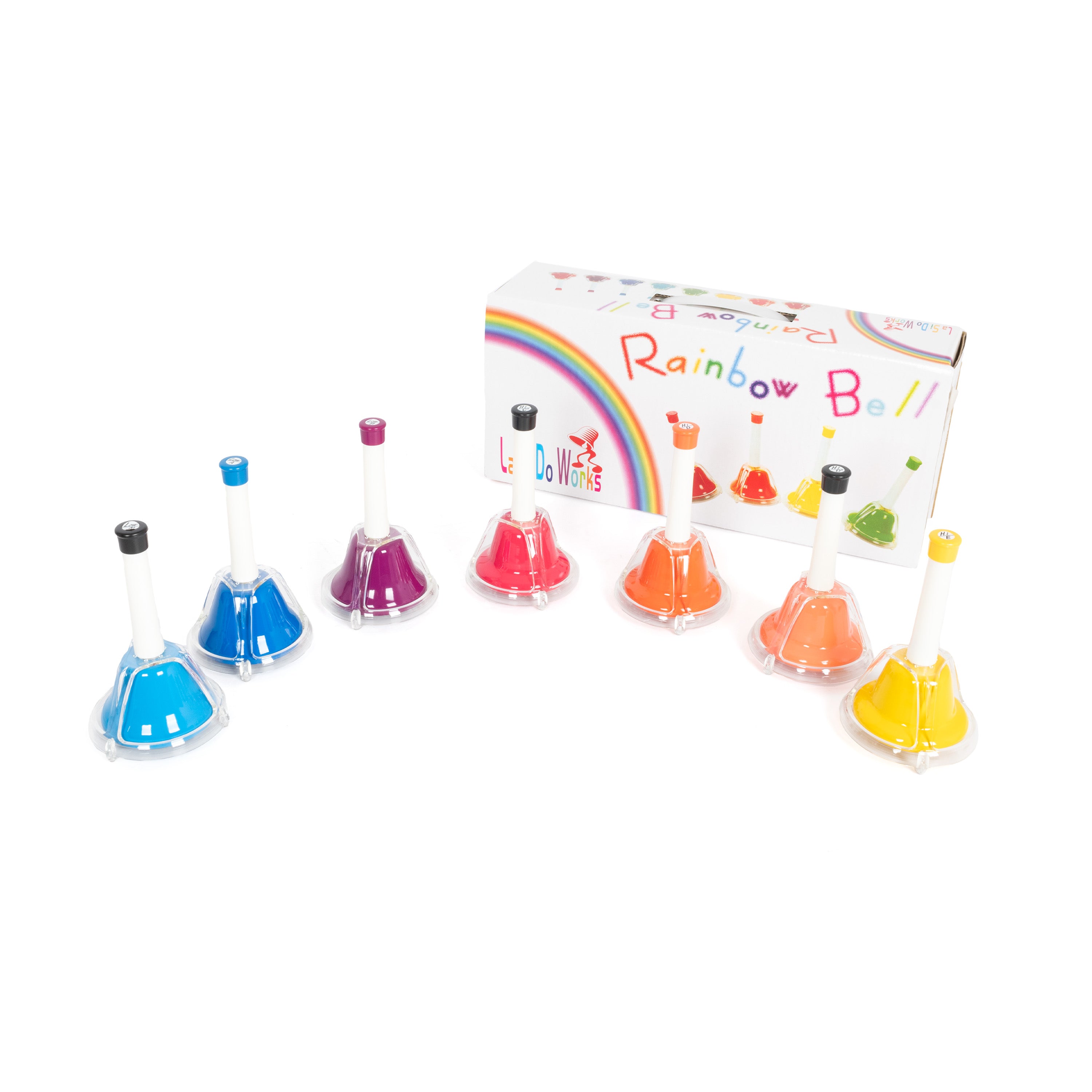 CB7 - Percussion Workshop colour combi hand bells set of 7 extra notes A1