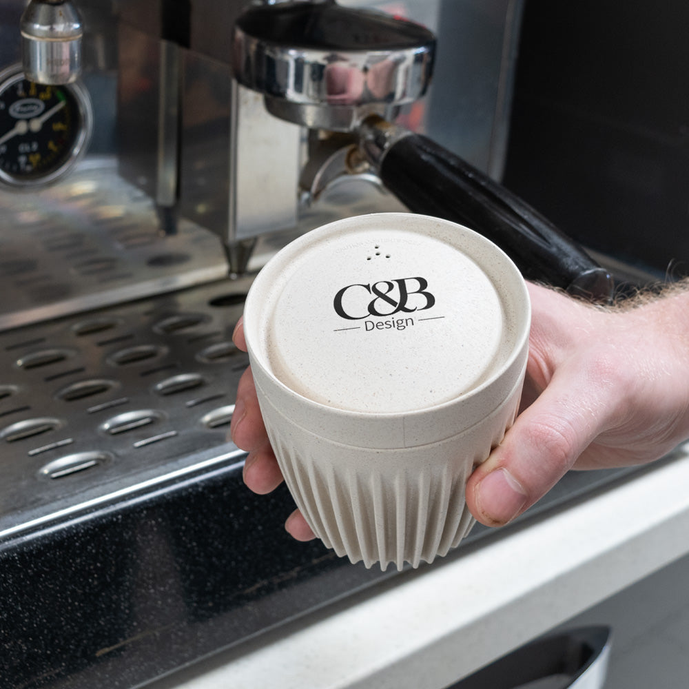 HSKCUST-BWP - Custom UV printing charge for HuskeeCup reusable coffee cup Black or White / A1
