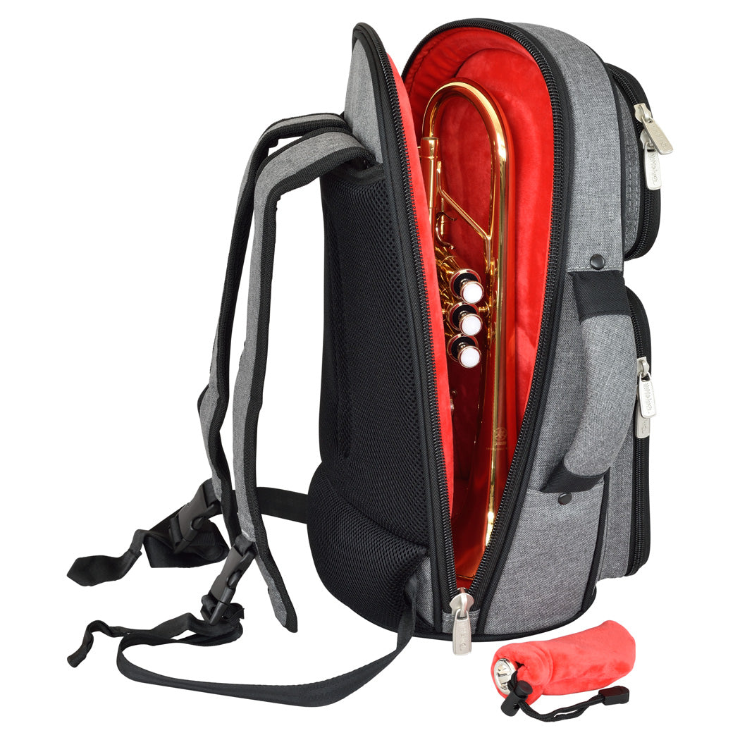 26CO-315 - Tom & Will cornet gig bag Grey with red interior / A1