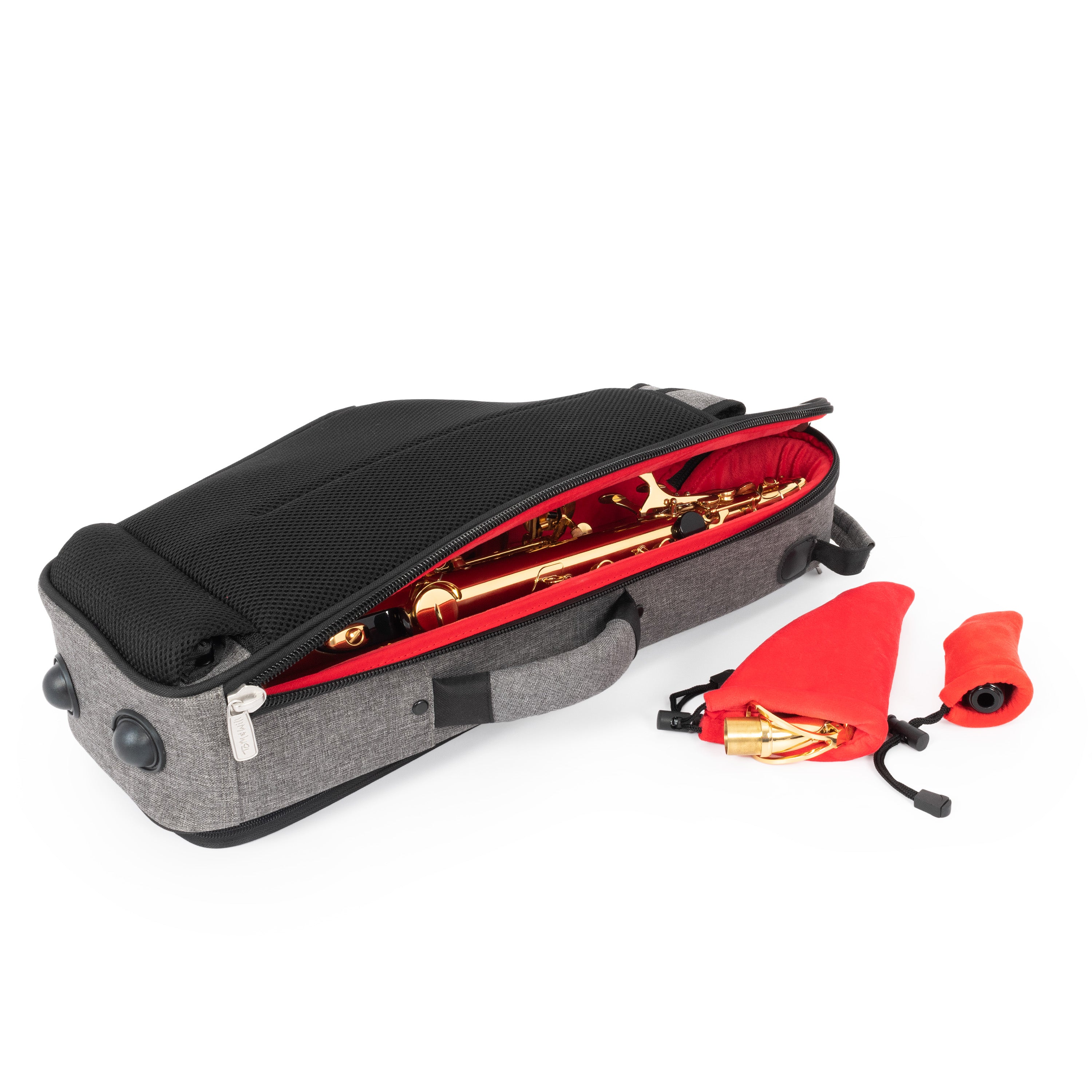36AS-315 - Tom & Will alto sax gig bag Grey with red interior / A1