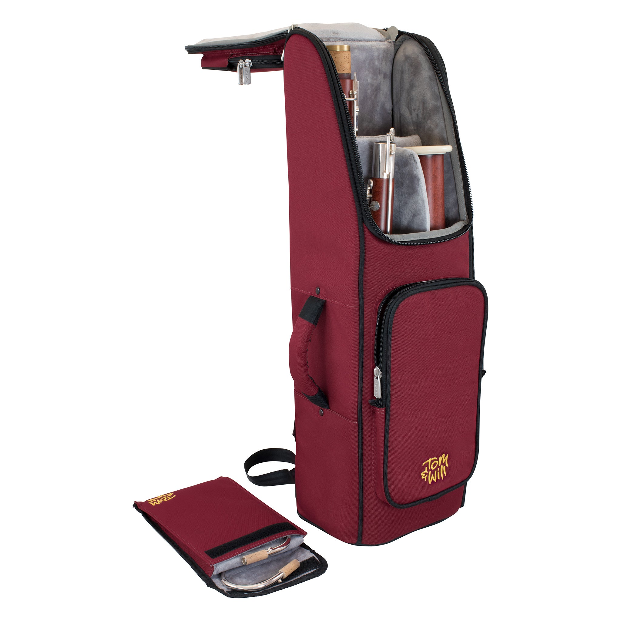 36BA-359 - Tom & Will bassoon gig bag Burgundy with grey interior / A1