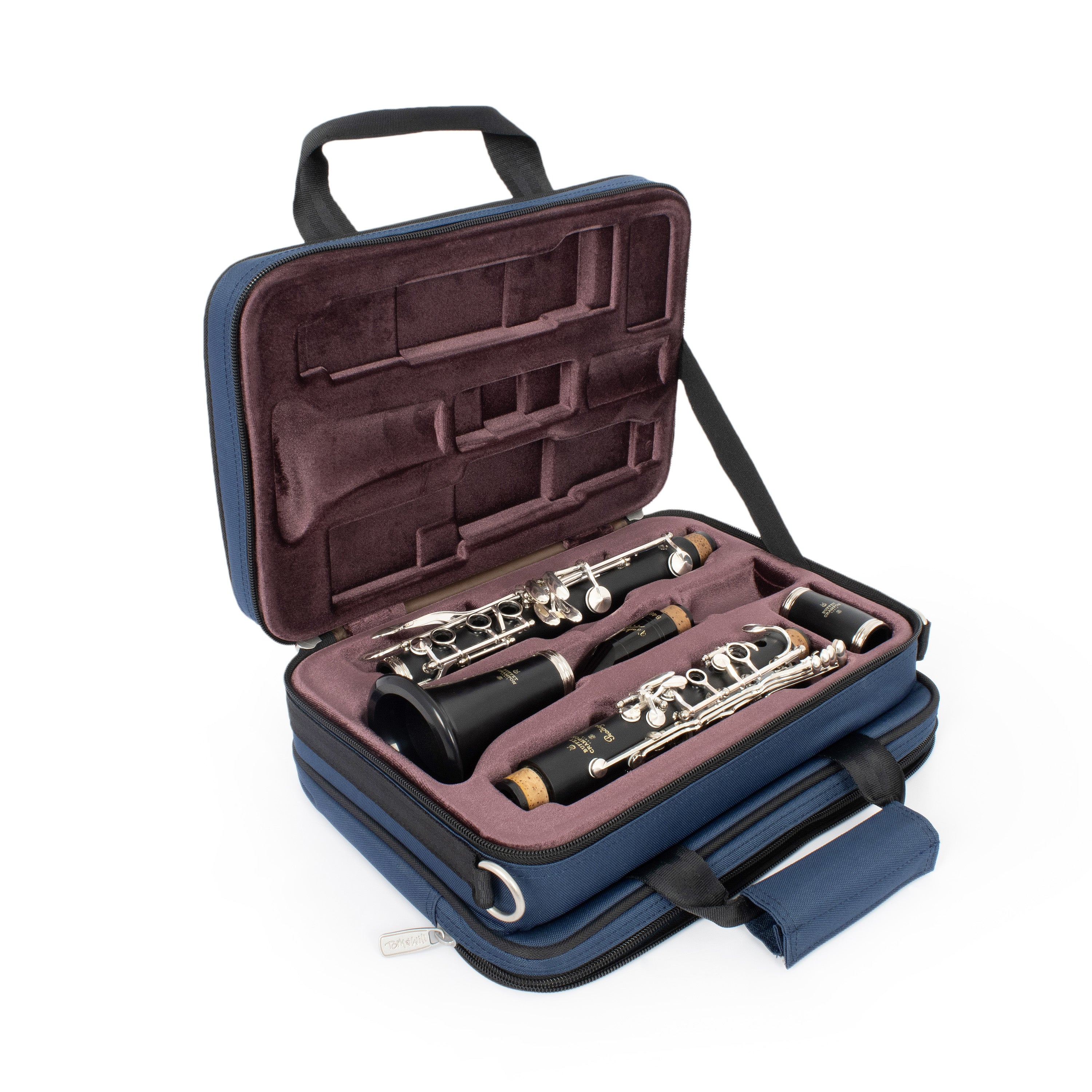 36CL-387 - Tom & Will clarinet gig case Blue with purple interior / A1