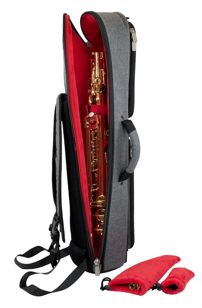 36SSX-315 - Tom & Will straight soprano sax gig bag Grey with red interior / A1