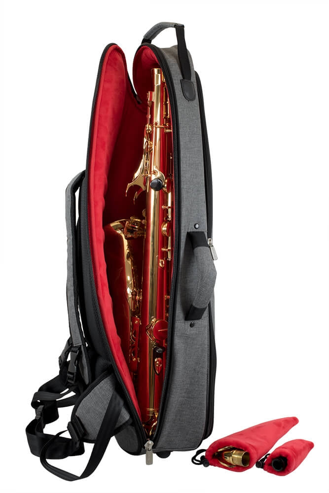 36TS-315 - Tom & Will tenor sax gig bag Grey with red interior / A1
