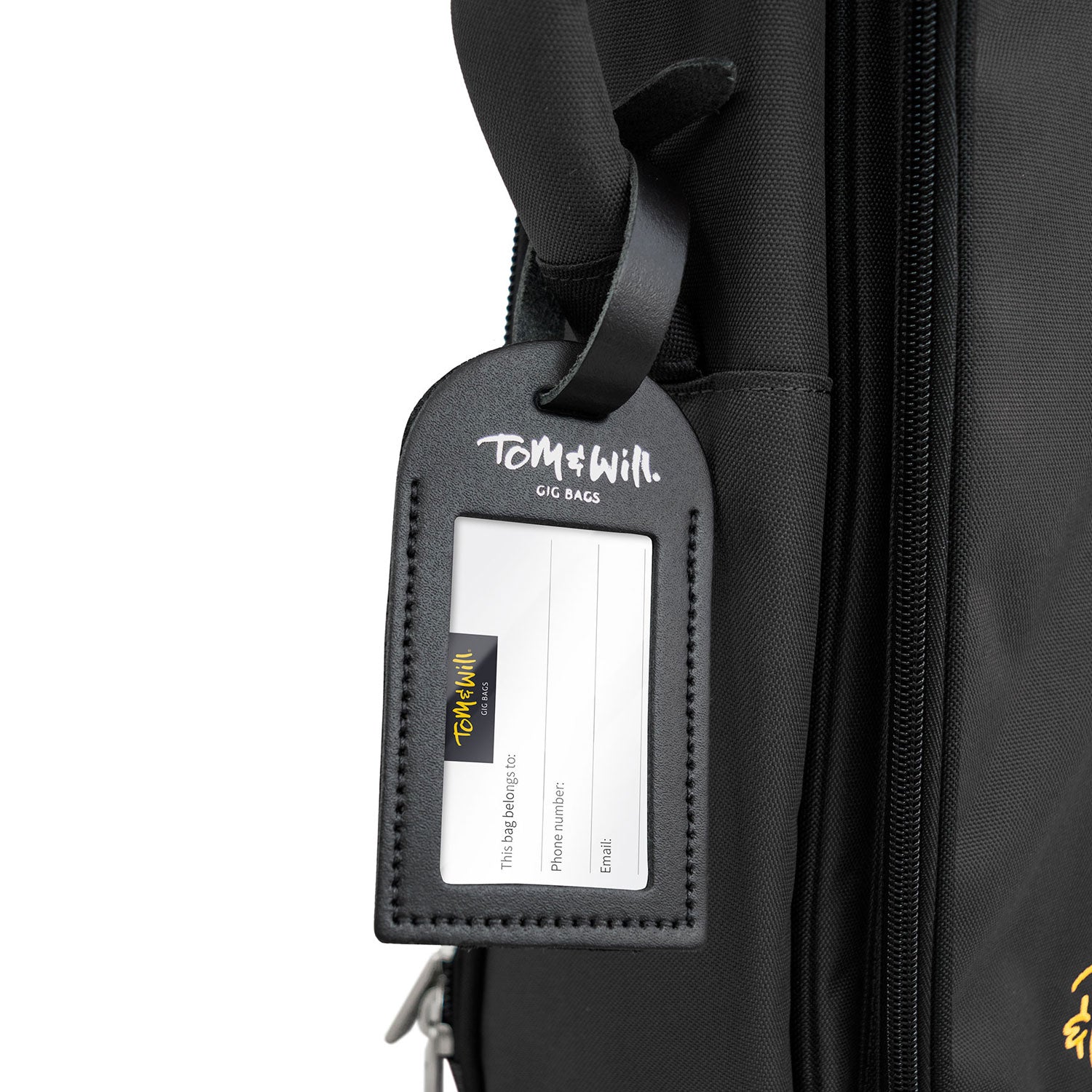99LL-600 - Tom & Will leather luggage tag Charcoal black / A1