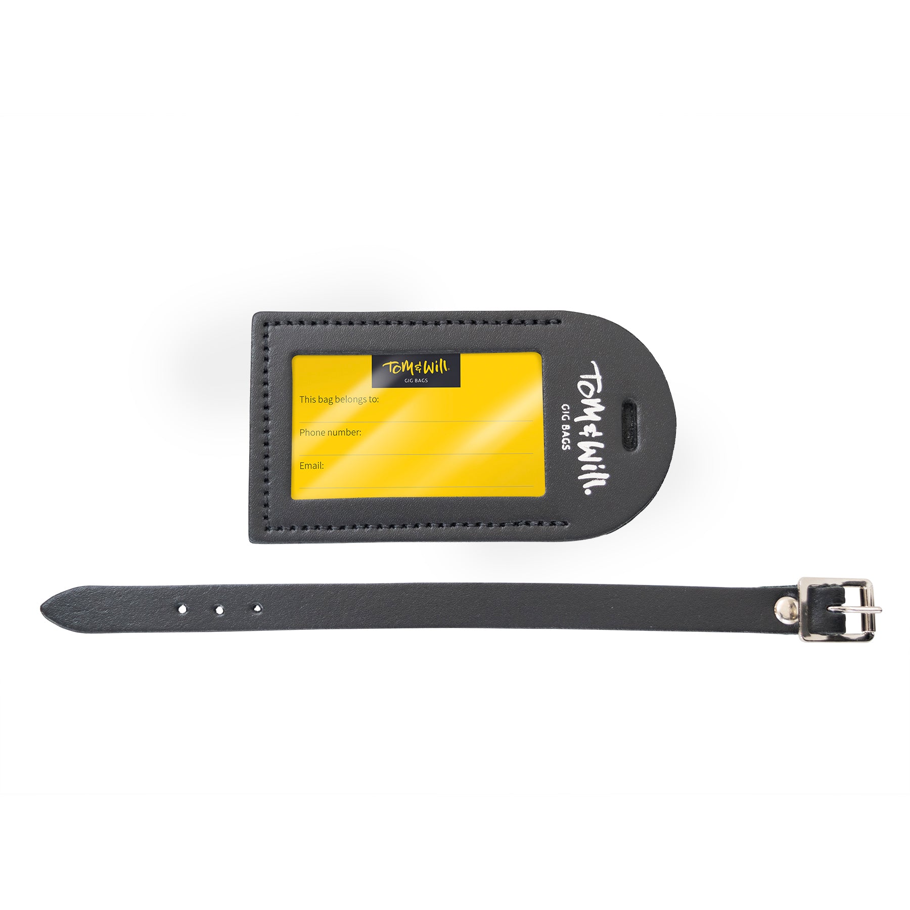 99LL-600 - Tom & Will leather luggage tag Charcoal black / A1