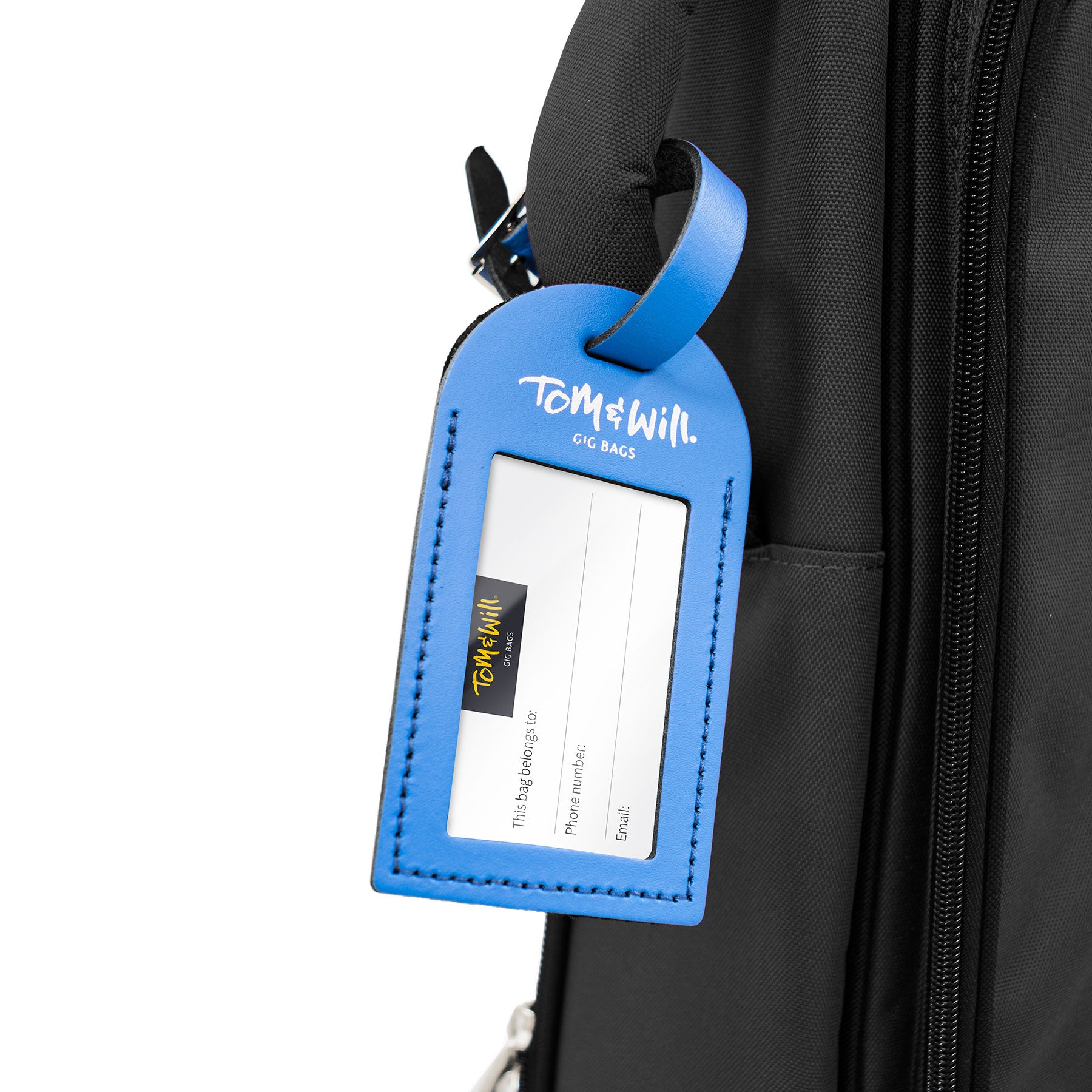 99LL-645 - Tom & Will leather luggage tag Oxford blue / A1