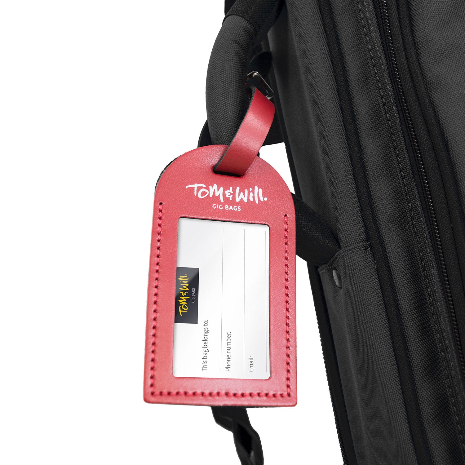 Tom & Will leather luggage tag - Burgundy