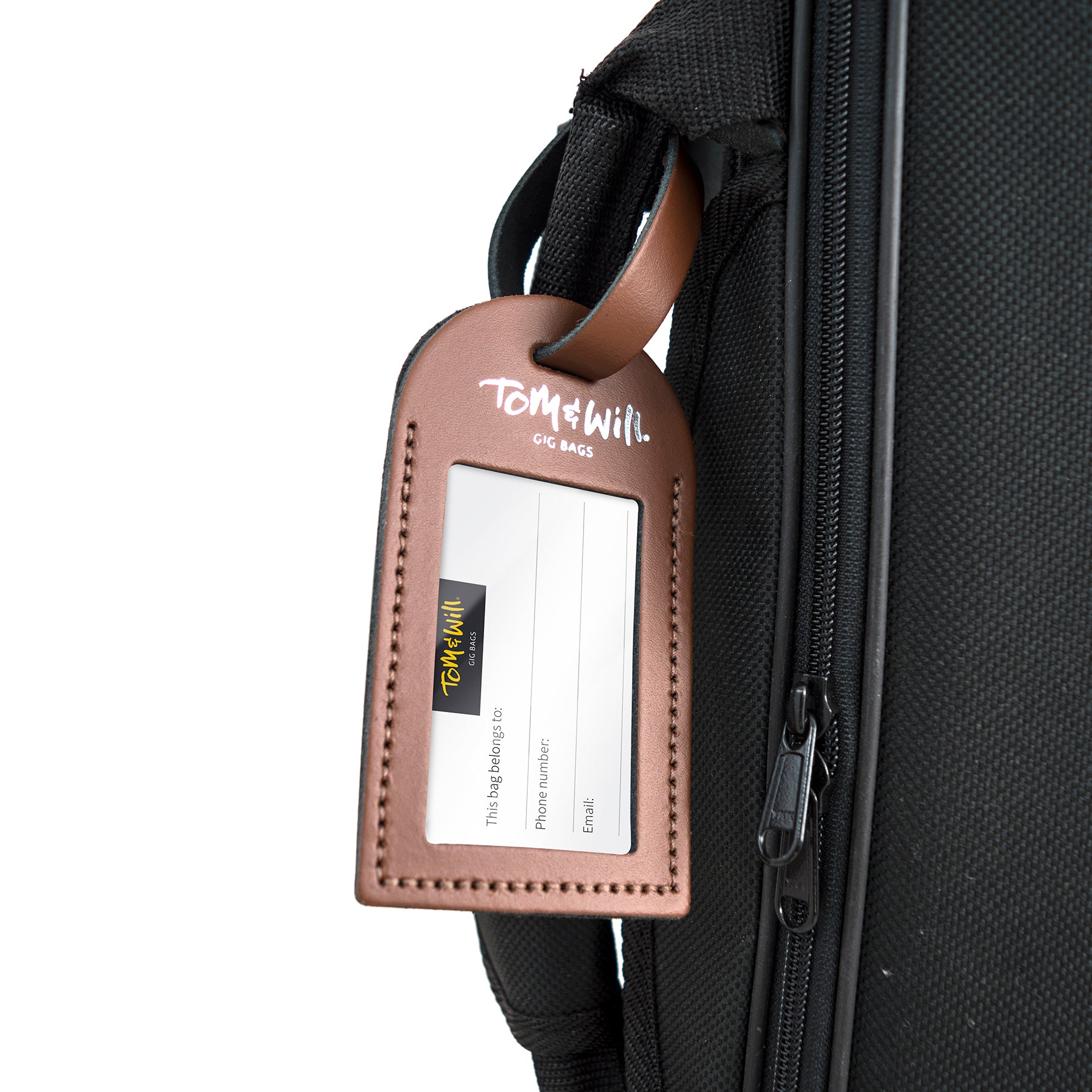 99LL-680 - Tom & Will leather luggage tag Chestnut brown / A1