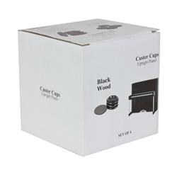 DE-MM12 - Set of 4 black wooden castor cups for upright piano A1
