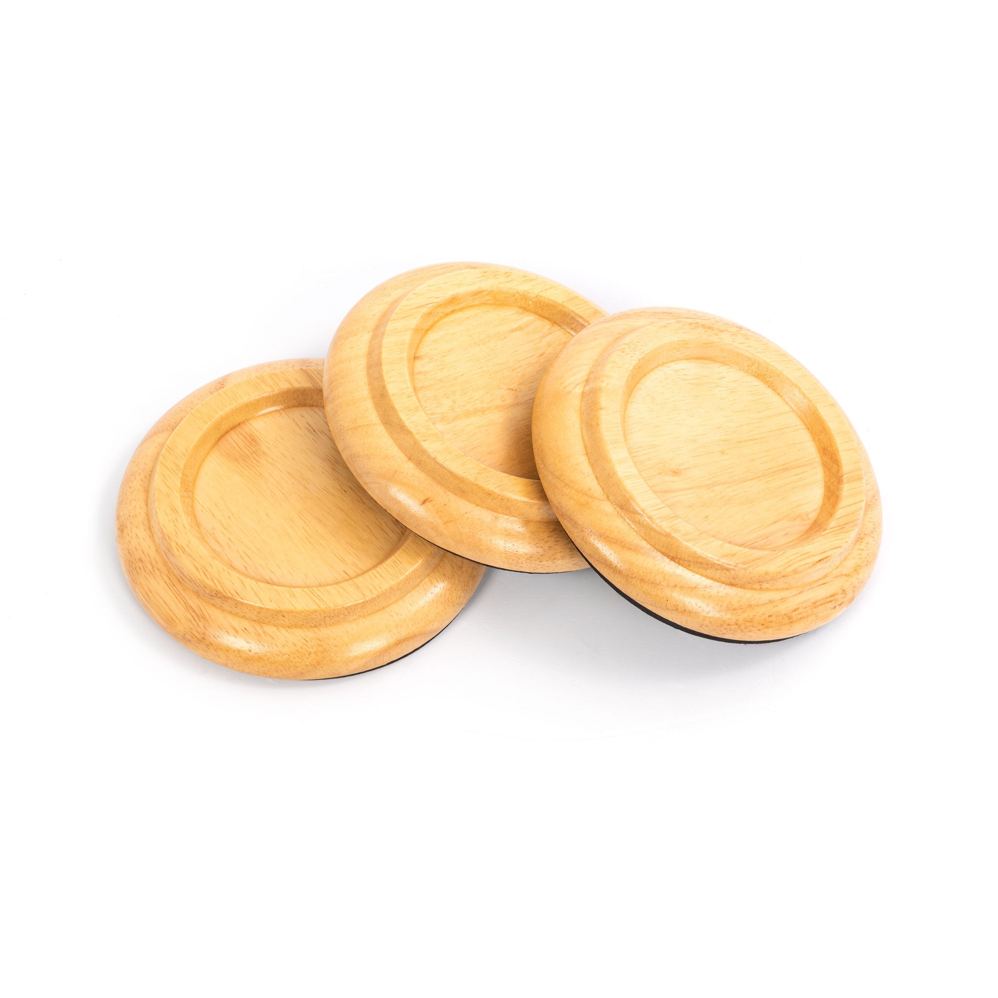 DE-PA21 - Piano Workshop set of 3 white oak wood castor cups for grand piano A1
