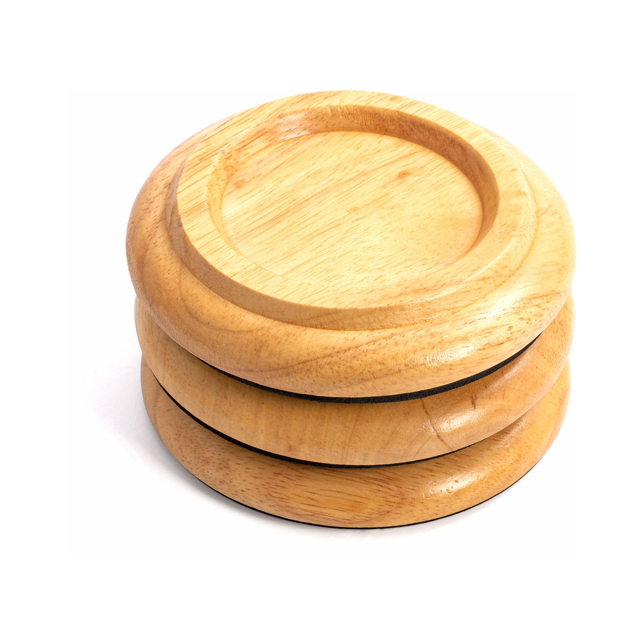 DE-PA21 - Piano Workshop set of 3 white oak wood castor cups for grand piano A1