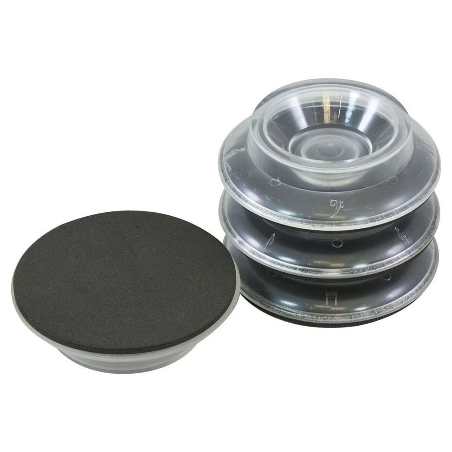 Set of 4 clear plastic castor cups for upright piano