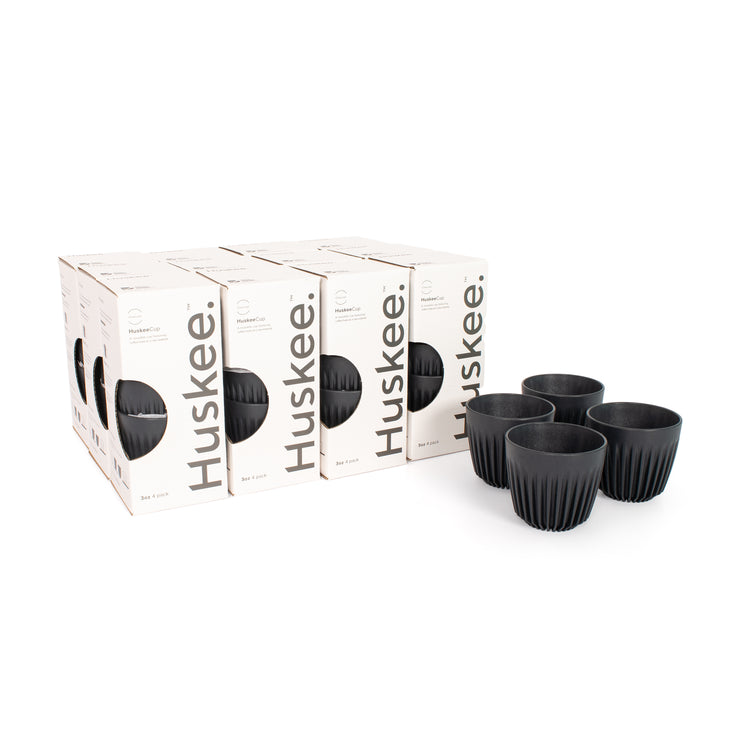 HC03C48-E - 12x 3oz Espresso HuskeeCup 4-pack Charcoal