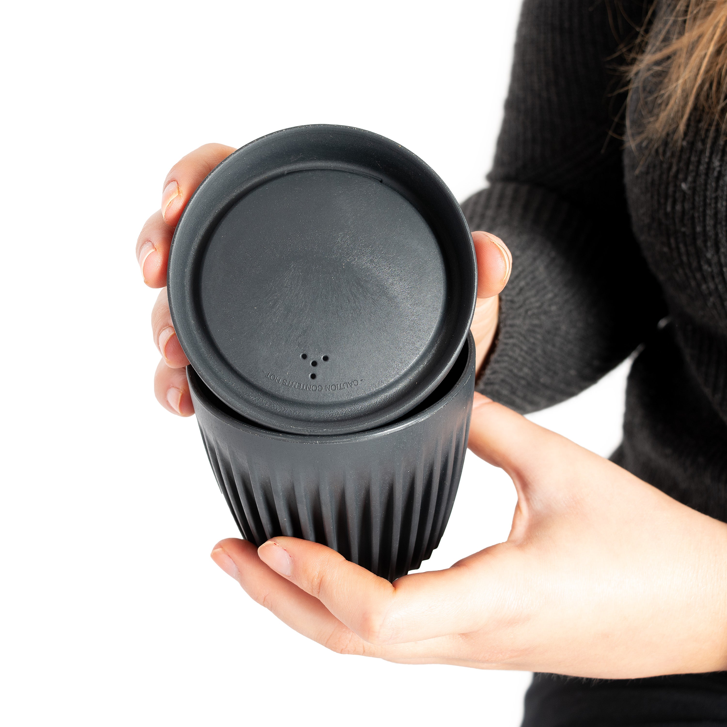 HC06LC12-E - 12x 6oz HuskeeCup with Lid Charcoal / A1