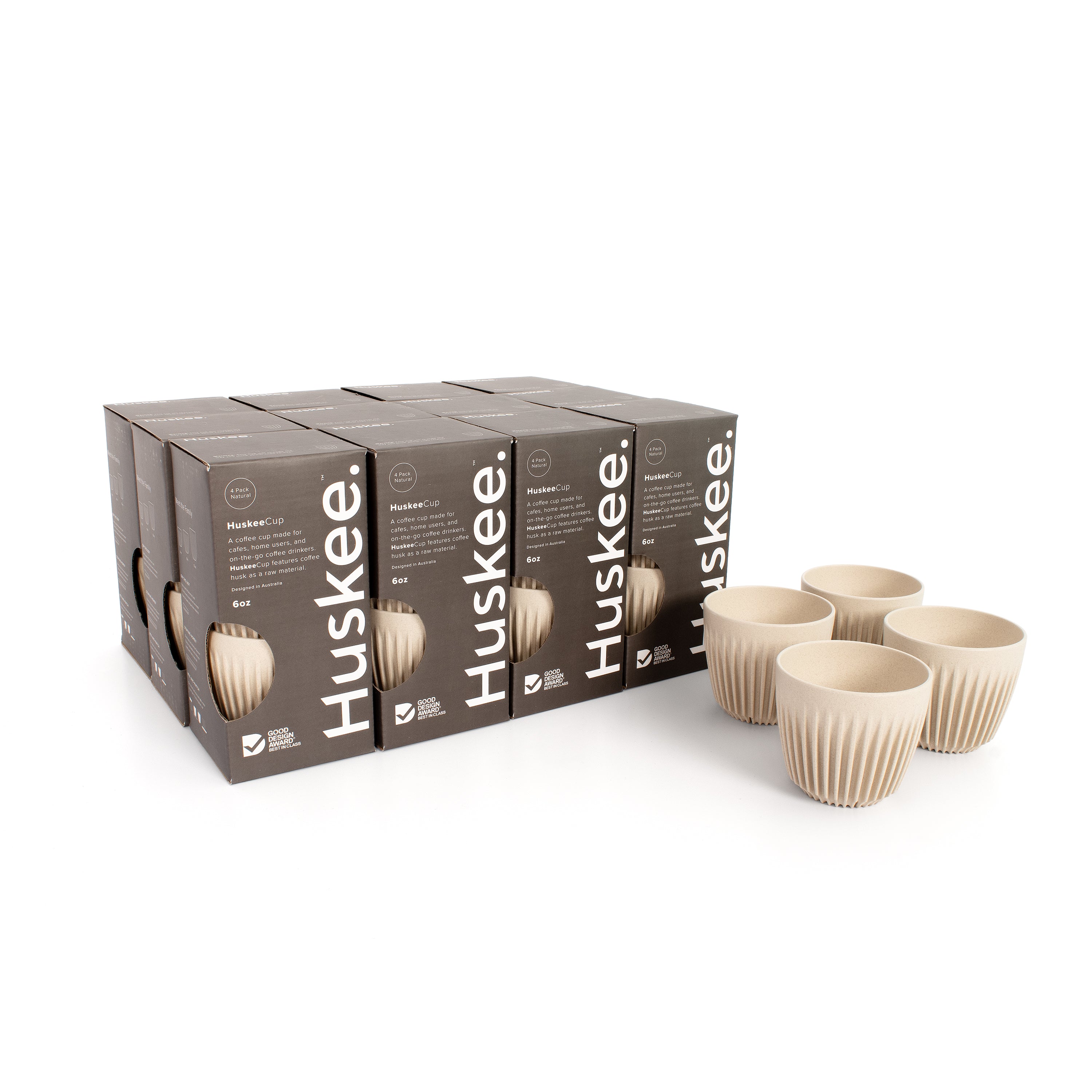 HC06N48-E - 12x 6oz HuskeeCup 4-pack Natural / A1