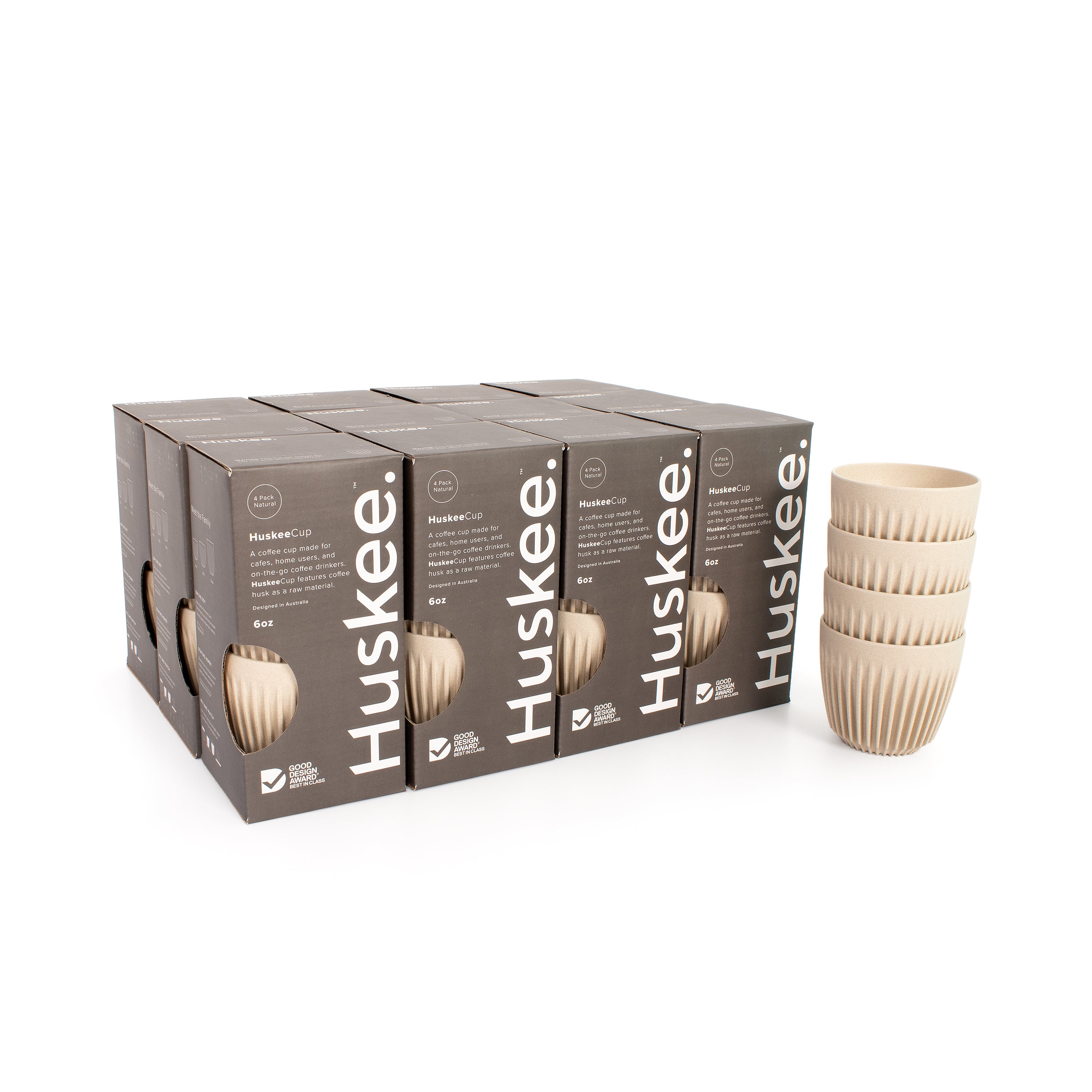 HC06N48-E - 12x 6oz HuskeeCup 4-pack Natural / A1