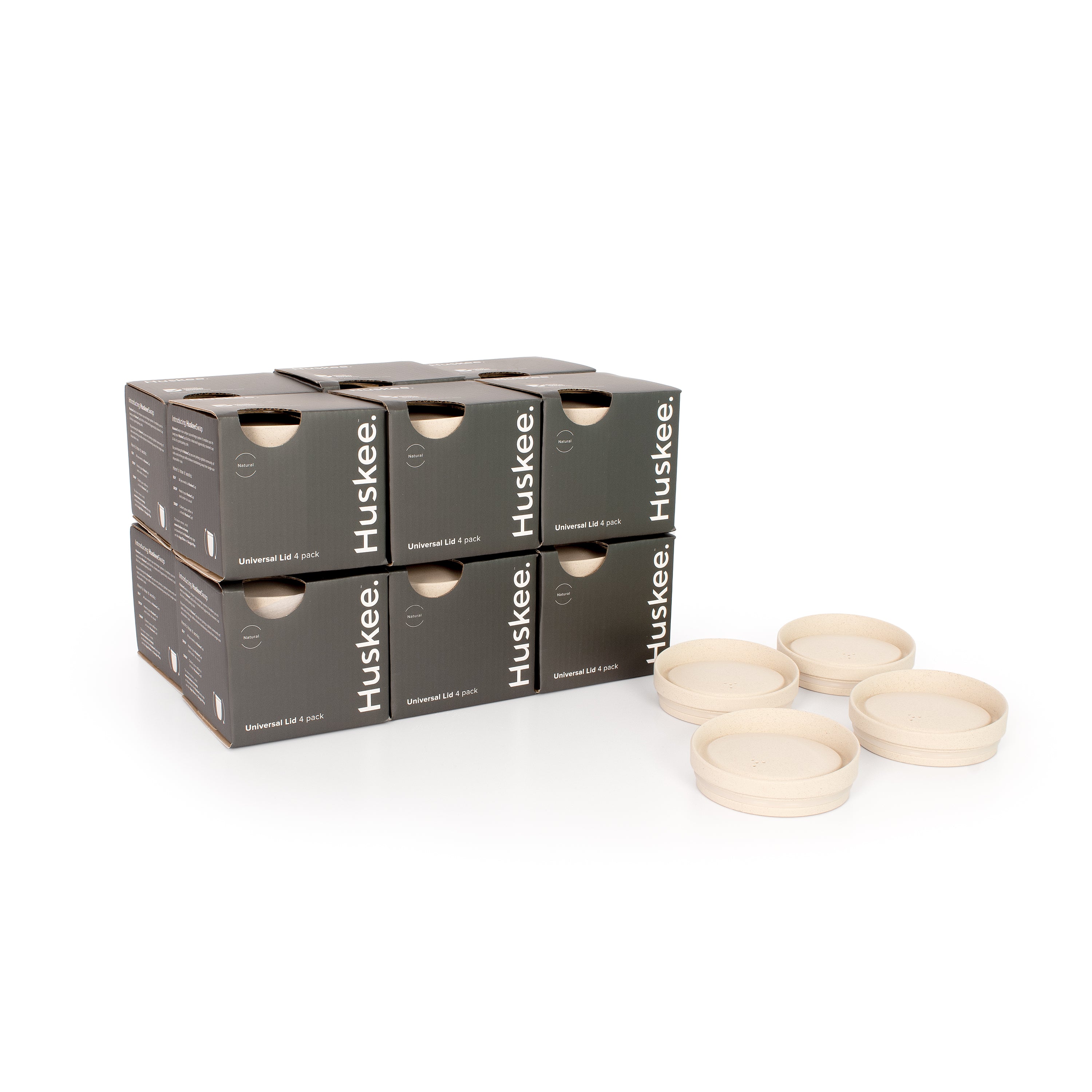 HC0LN48-E - 12x Universal HuskeeCup Lid 4-pack Natural / A1