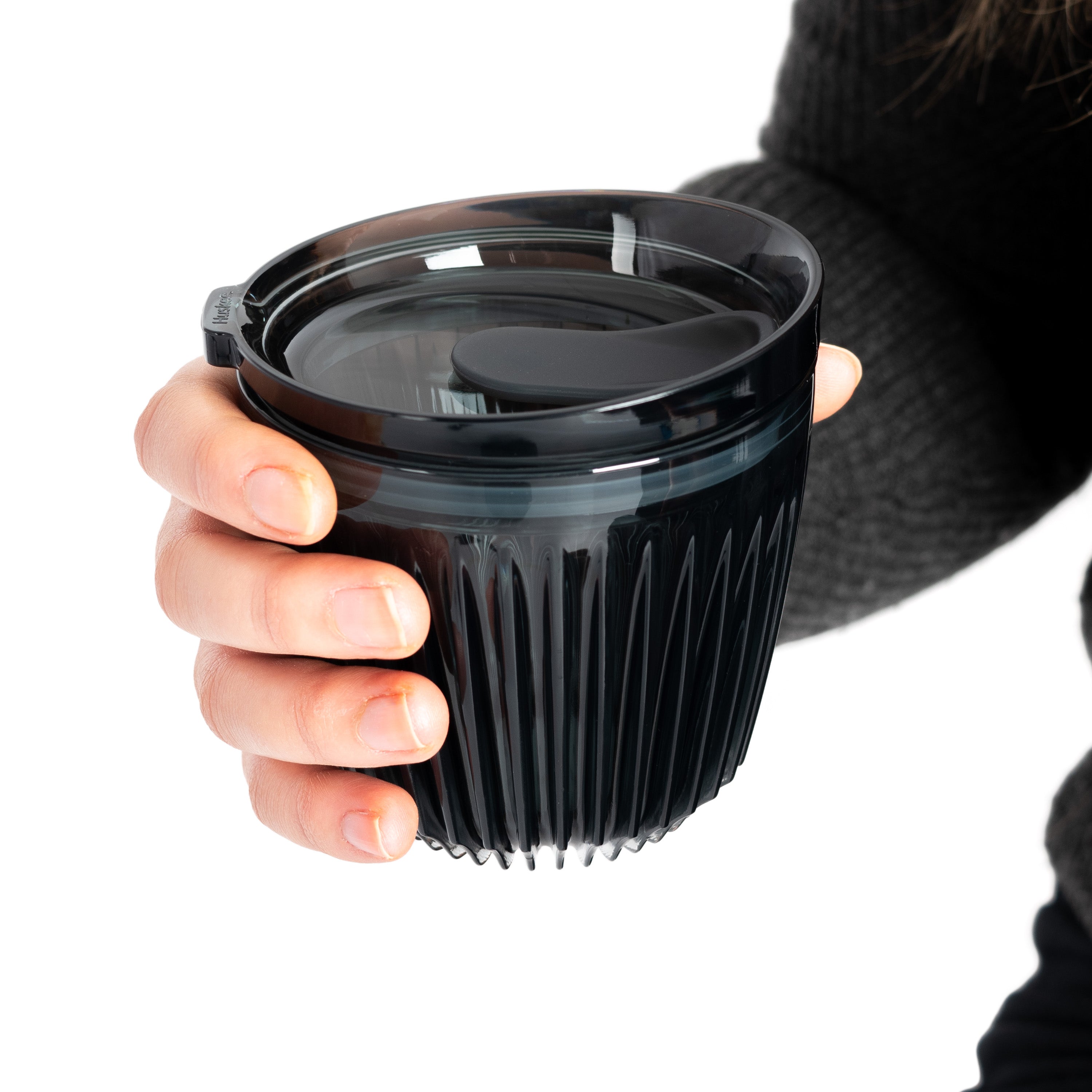 HT06PK12-R - 12 x 6oz HuskeeRenew cups with lids Smoke / A1
