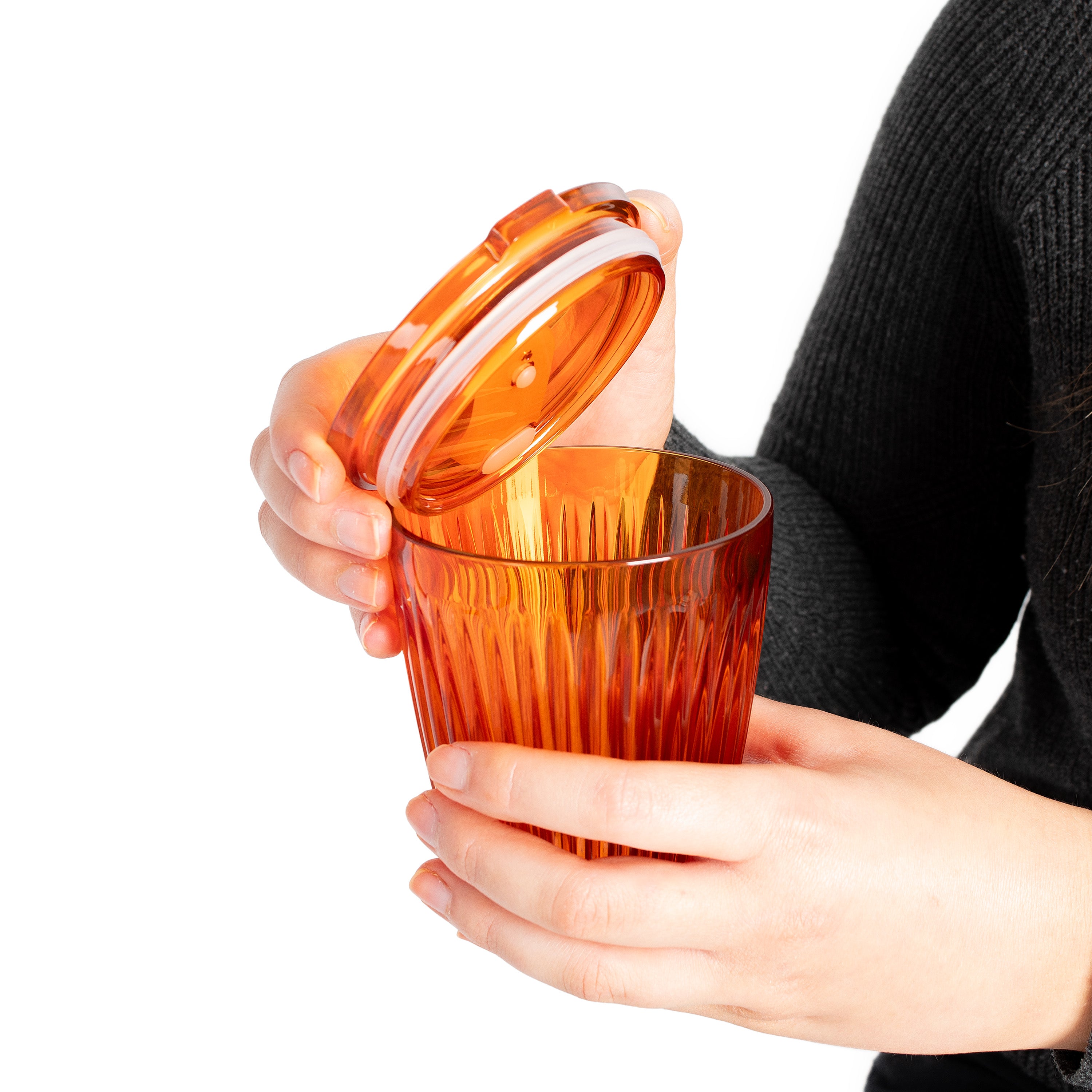 HT08PA01-R - 8oz HuskeeRenew Cup with Lid Amber / A1