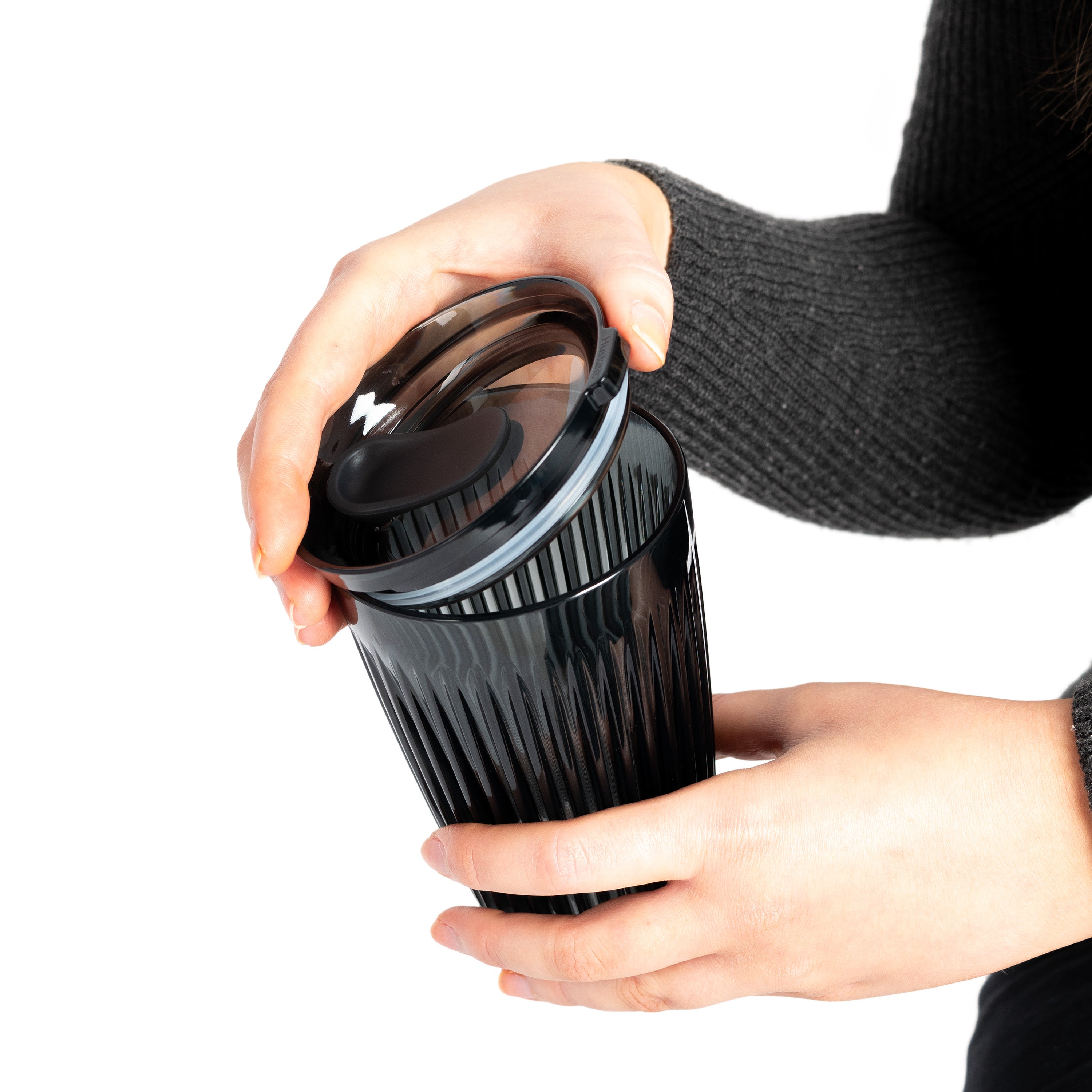 HT12PK01-R - 12oz HuskeeRenew Cup with Lid Smoke / A1