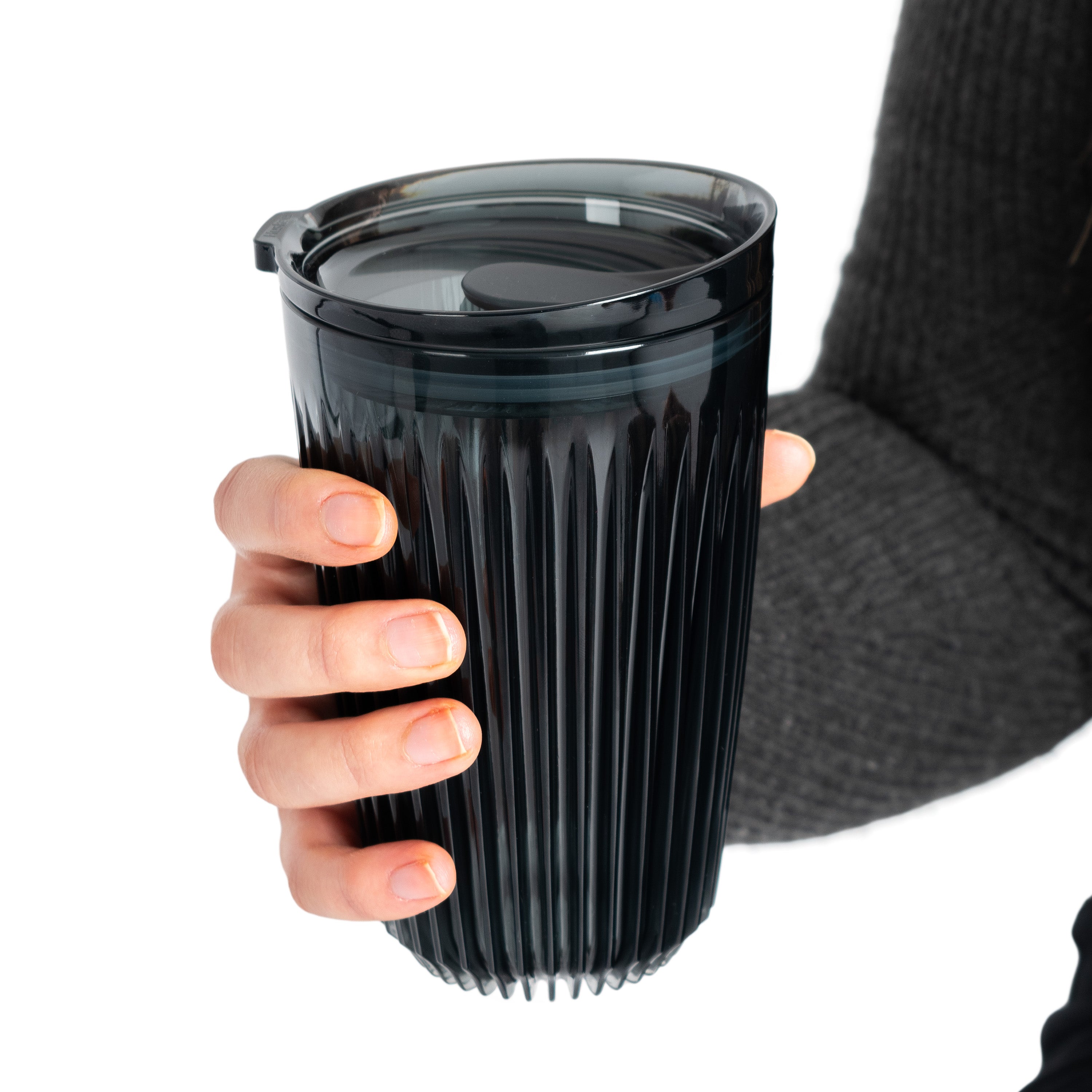 HT12PK12-R - 12 x 12oz HuskeeRenew Cups with lids Smoke / A1