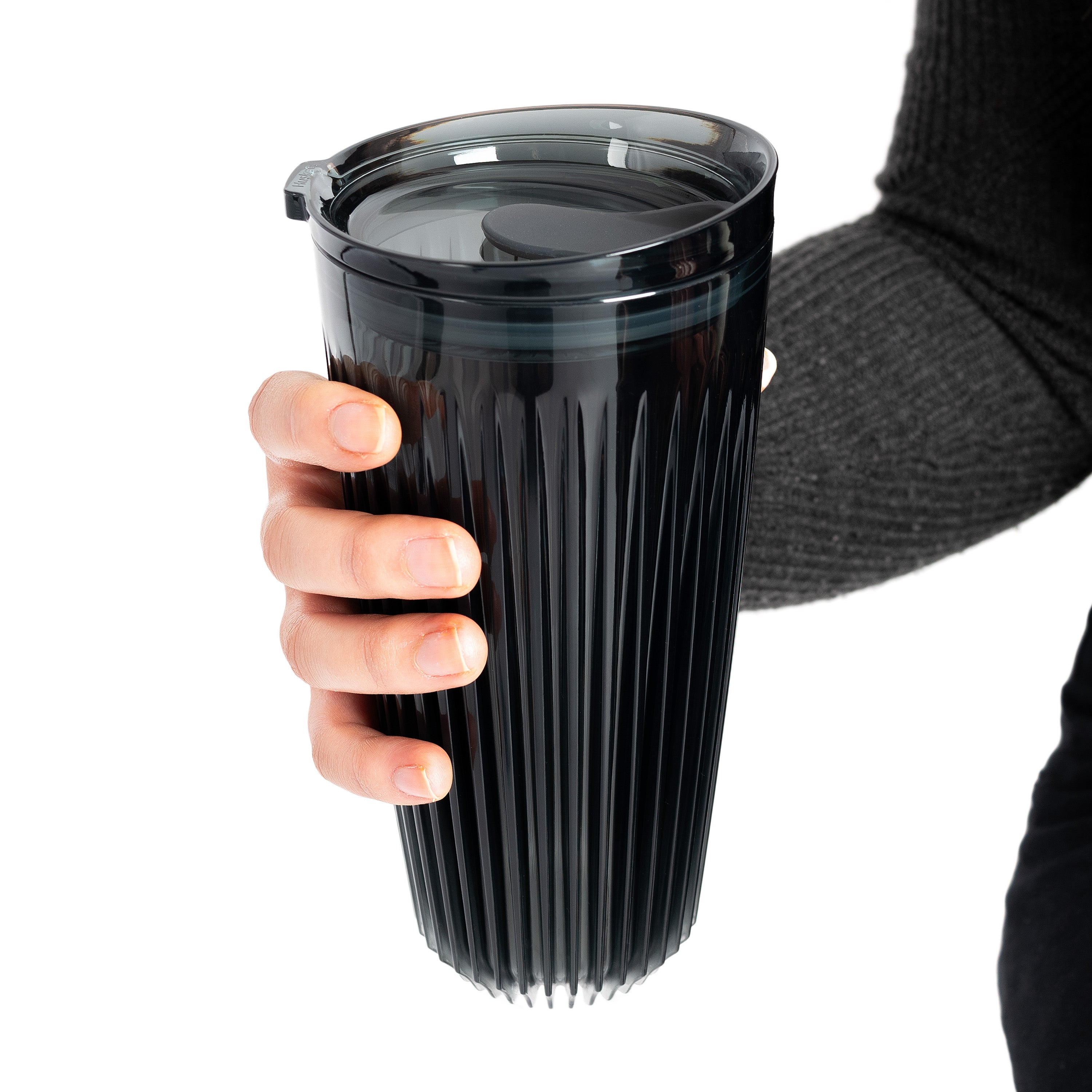 HT16PK12-R - 12 x 16oz HuskeeRenew Cups with lids Smoke / A1
