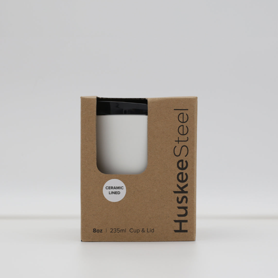 HS08PKW01-S2C - 8oz HuskeeSteel Cup & Lid White / A1