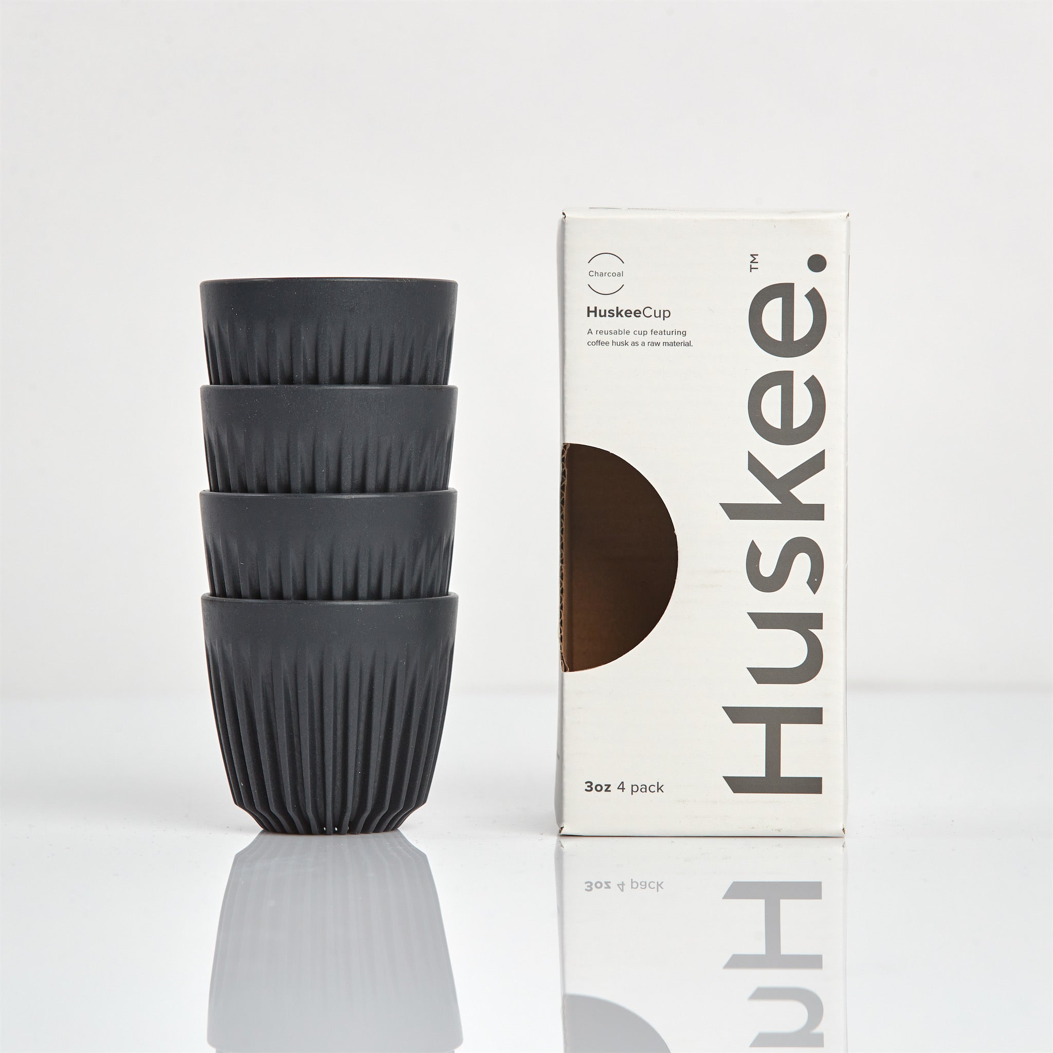 HC03C04-E - 3oz Espresso HuskeeCup 4-pack Charcoal / A1