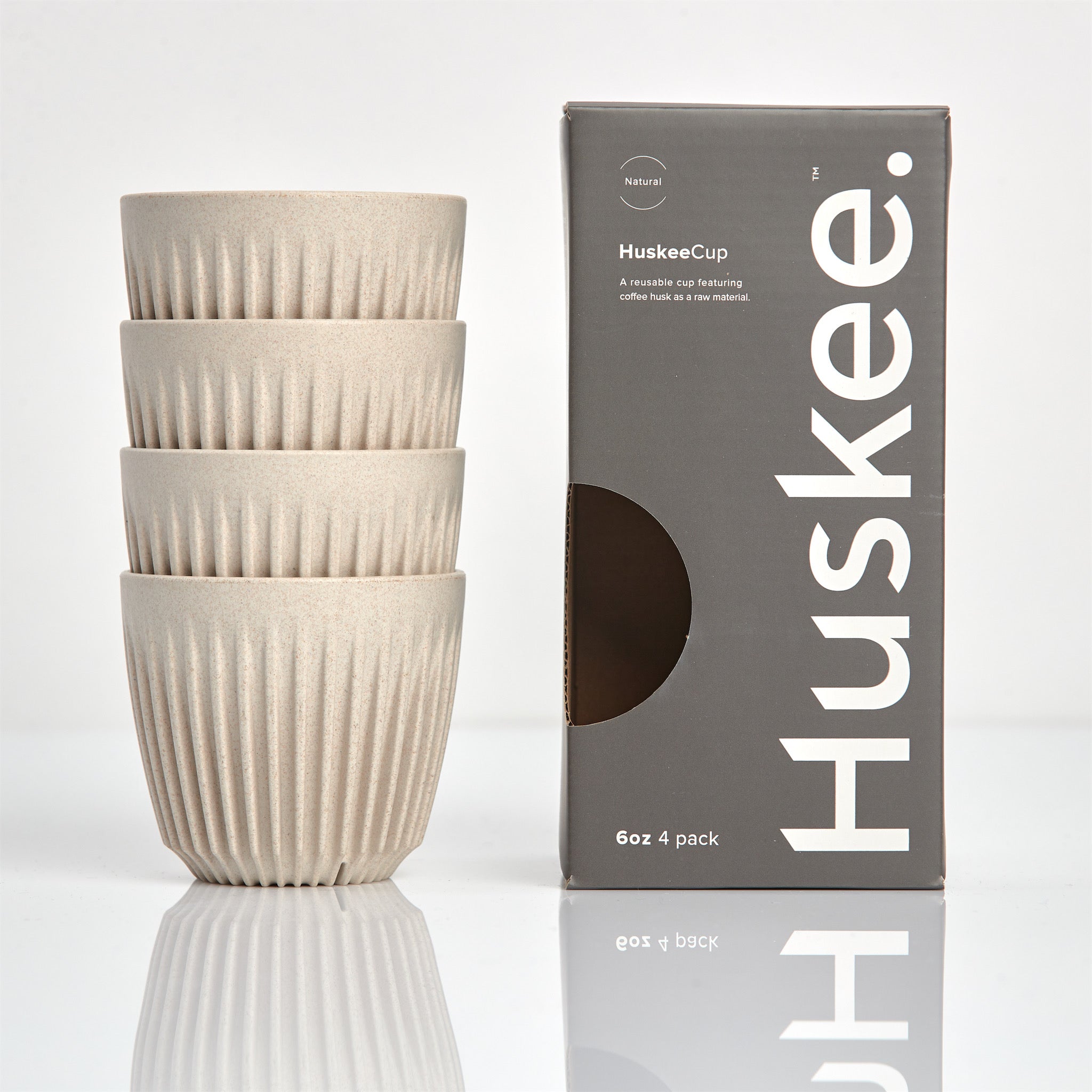 HC06N48-E - 12x 6oz HuskeeCup 4-pack Natural / A1